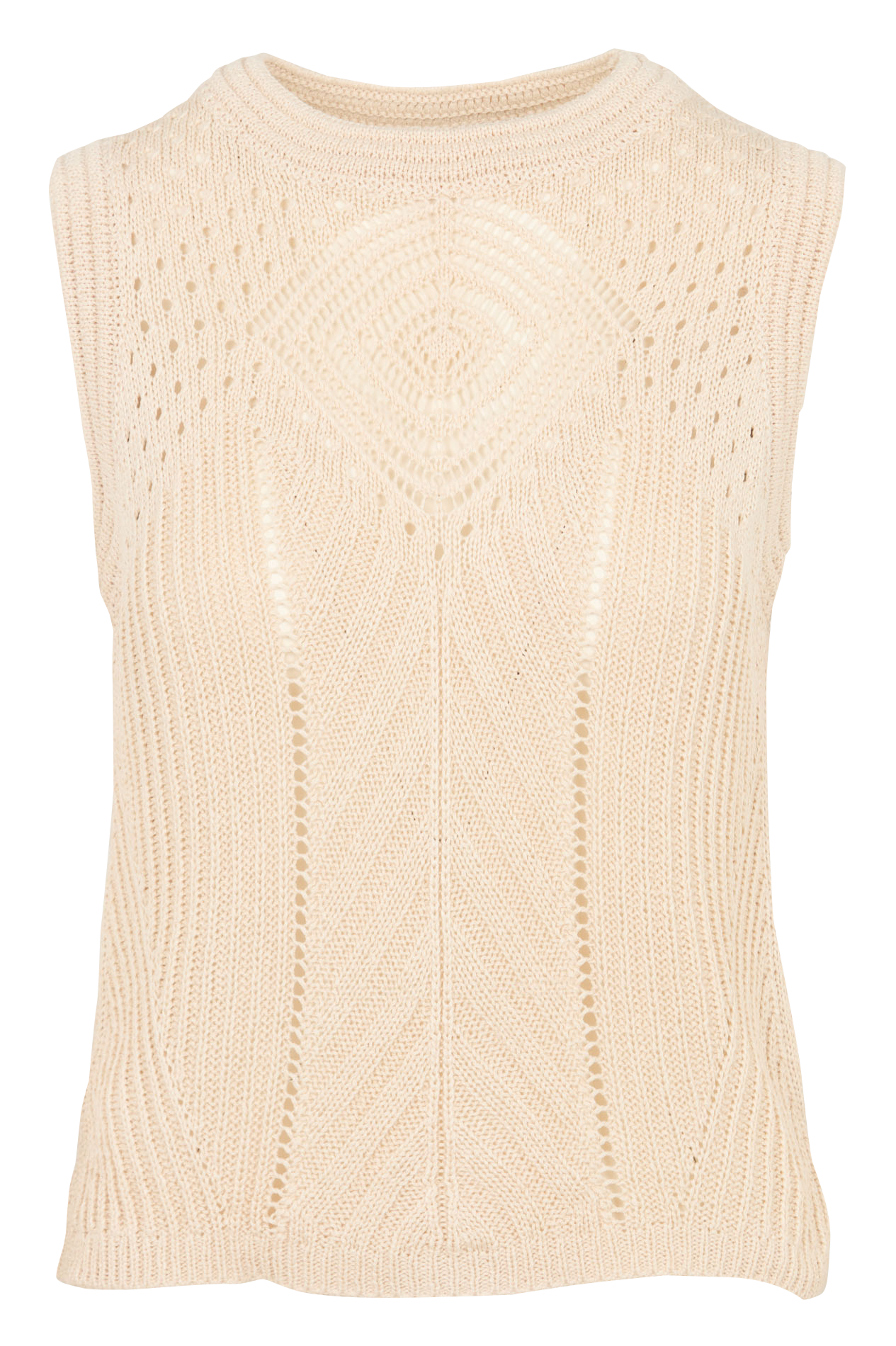 Pull droit col rond en maille LA FEE MARABOUTEE Blanc