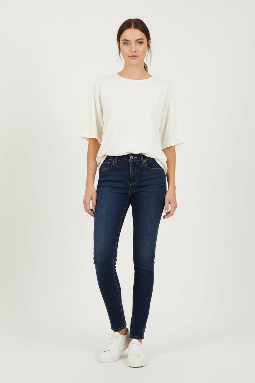 Cropped slim jeans with studs LEVI'S - Seconde main Blue