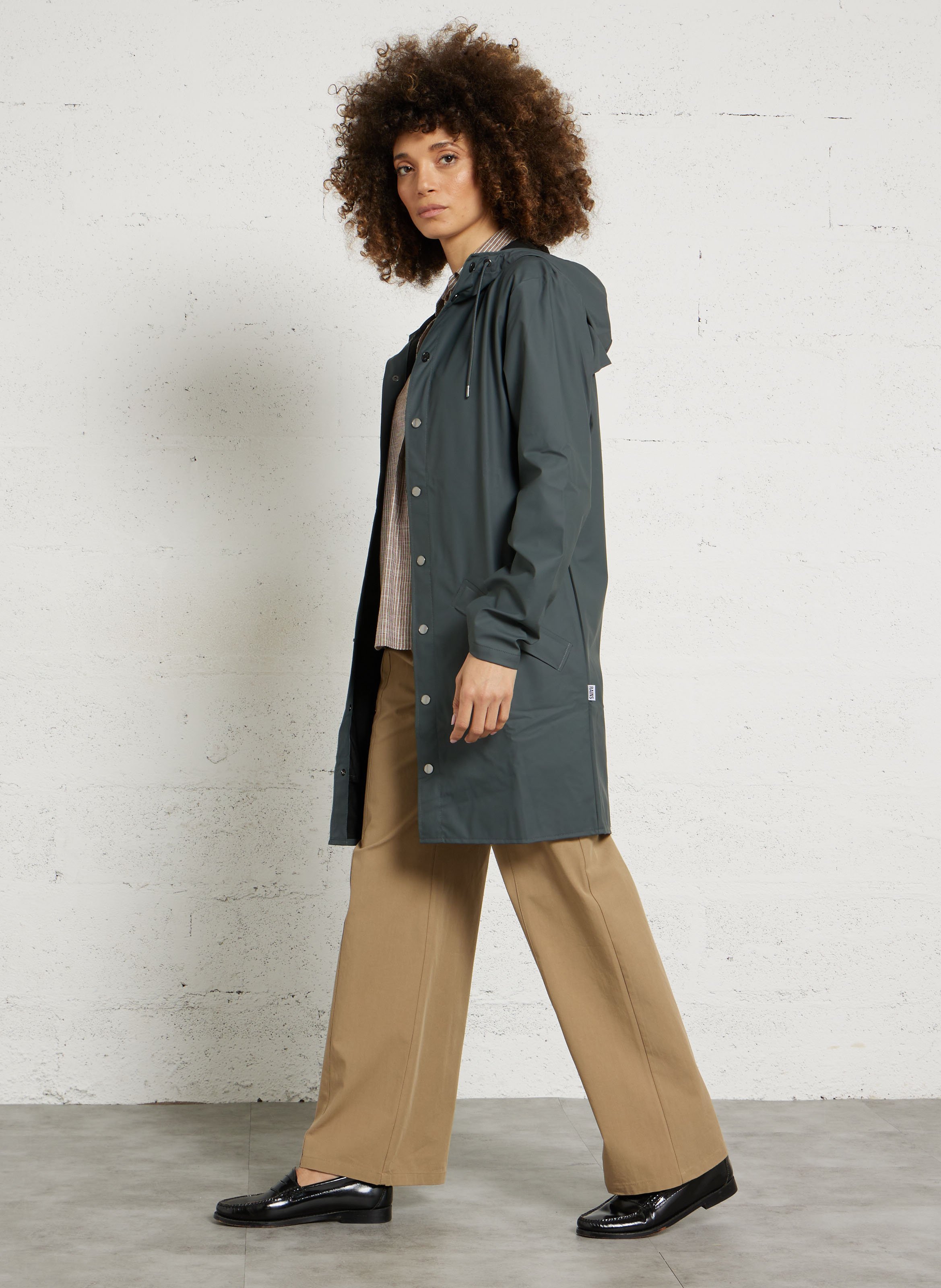 Hooded waterproof windbreaker RAINS Grey