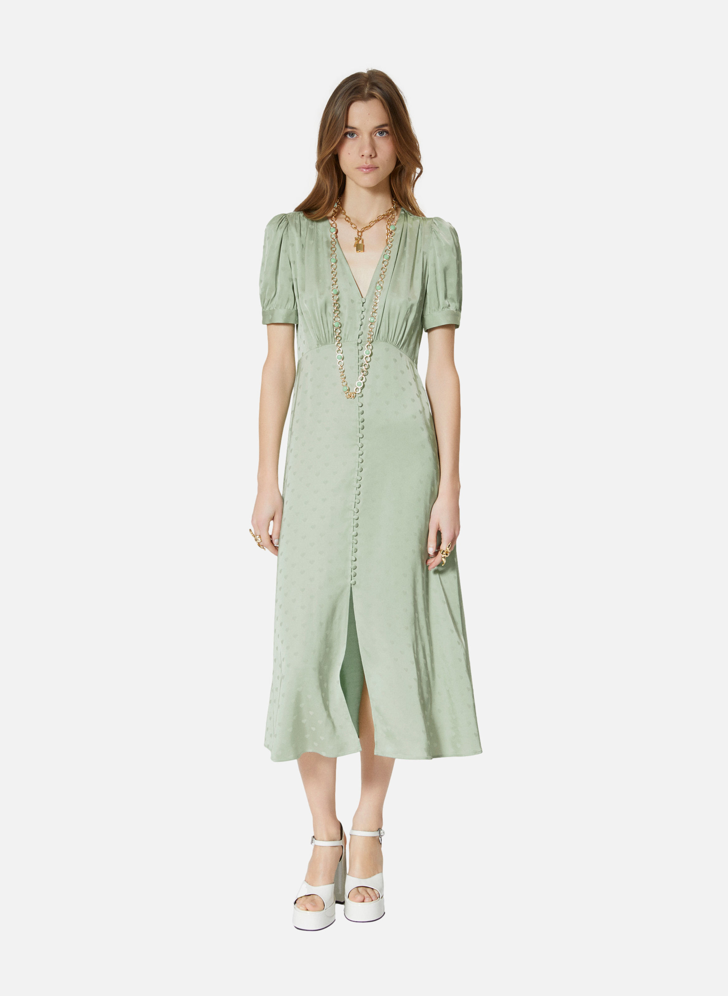 Robe longue jacquard cœur THE KOOPLES Vert