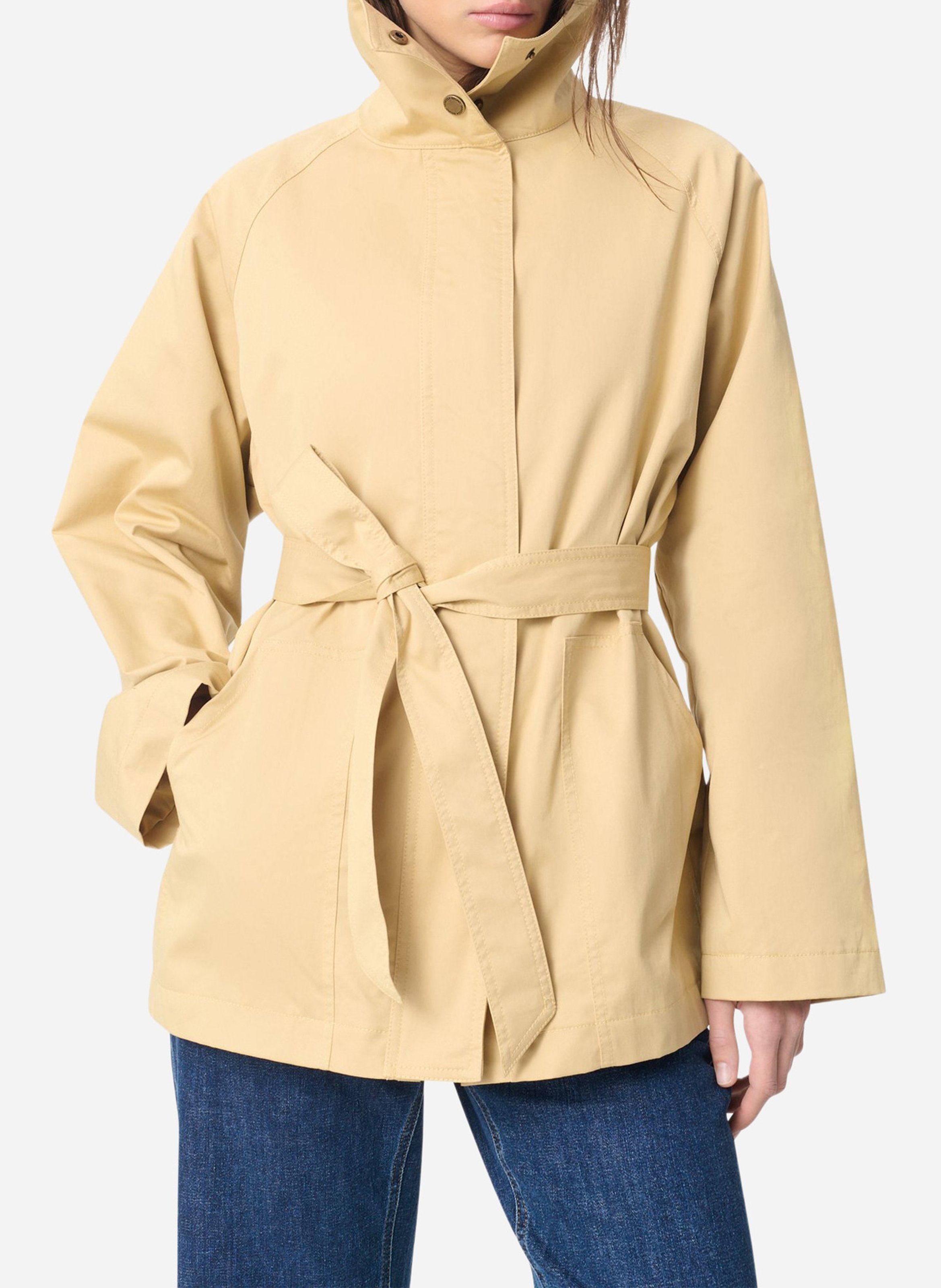 Chaqueta de mezcla de algodón con cuello alto VANESSA BRUNO Beige