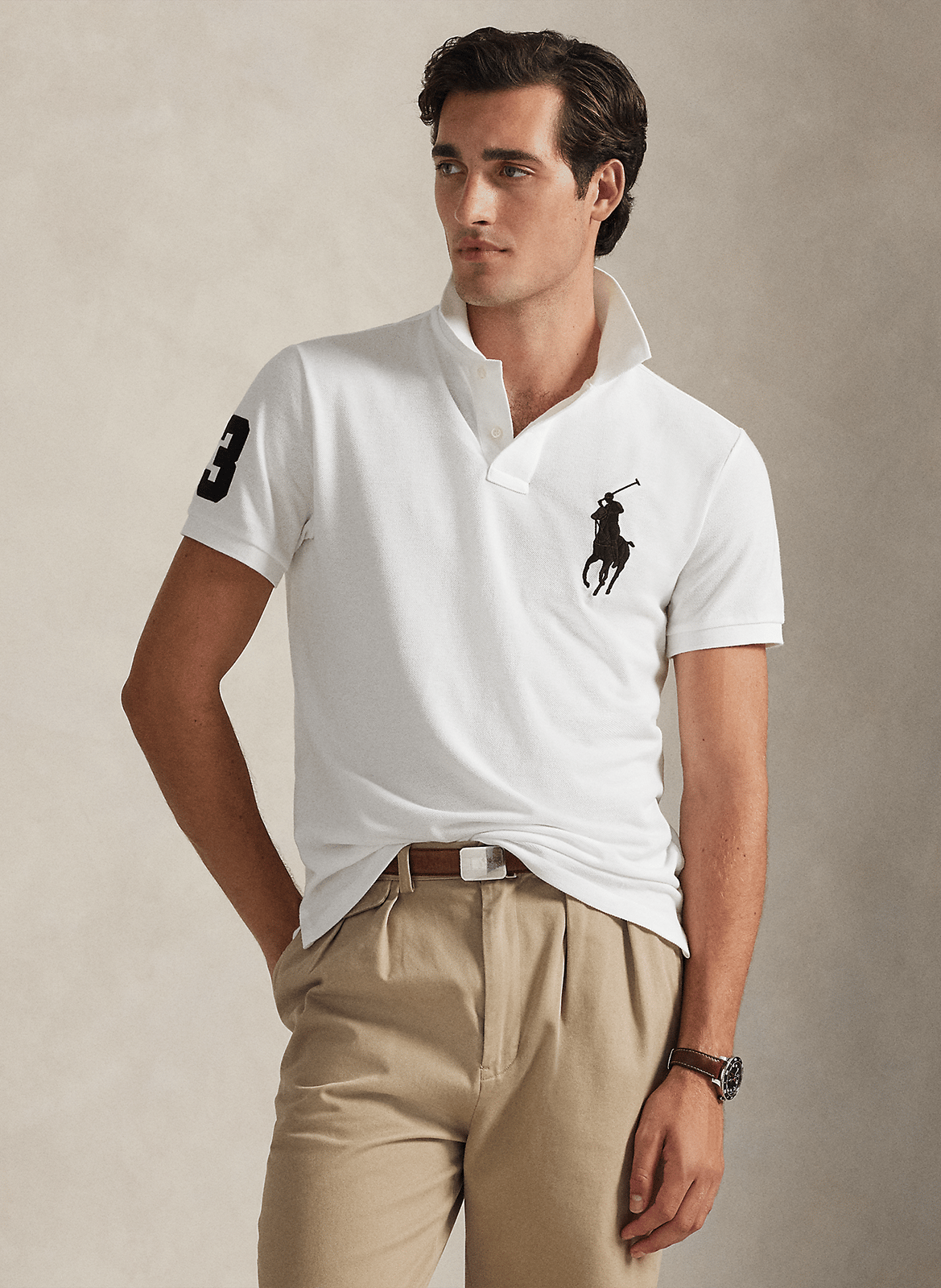 Slim fit polo met geborduurd logo van katoen POLO RALPH LAUREN