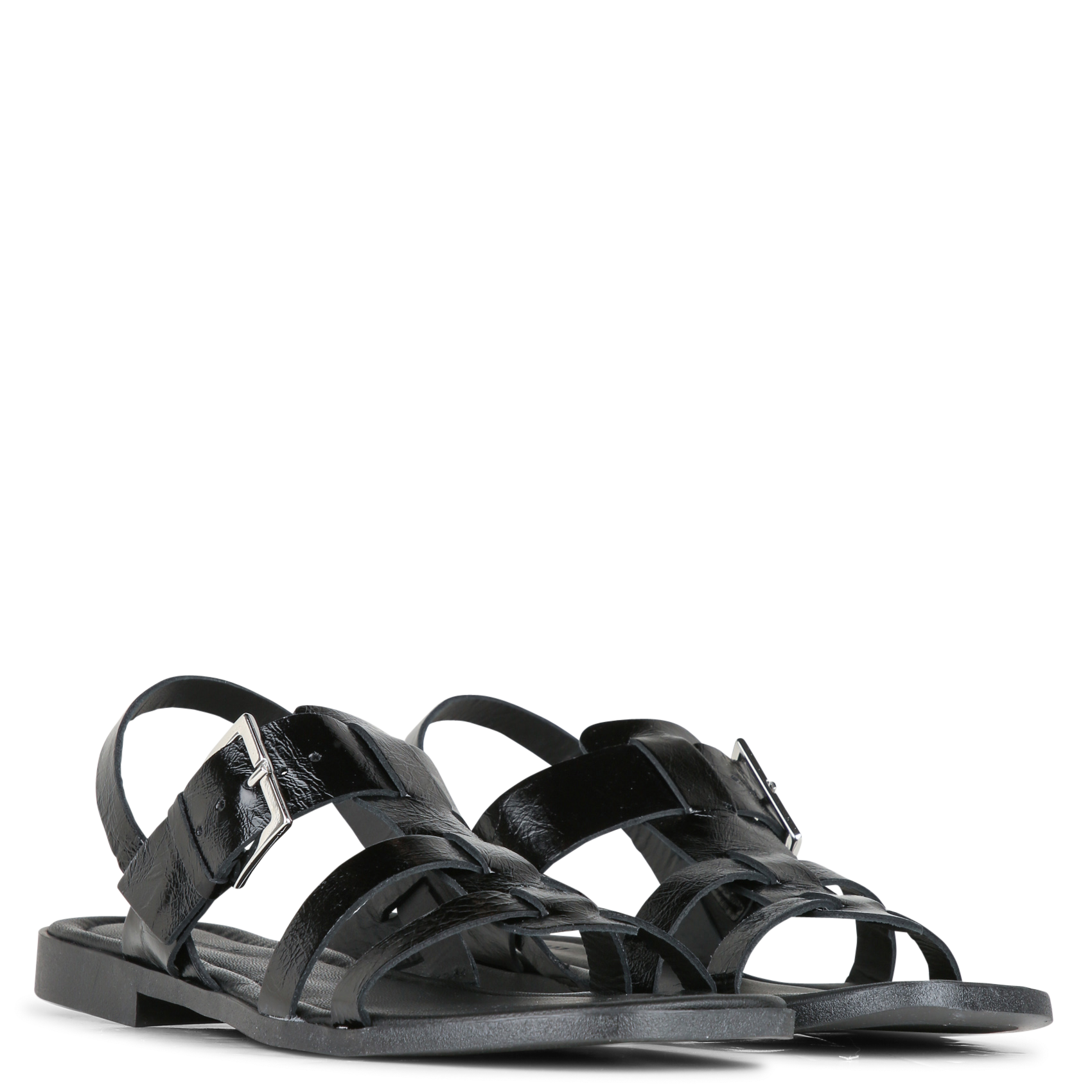 Aouda flat leather sandals MELLOW YELLOW Black