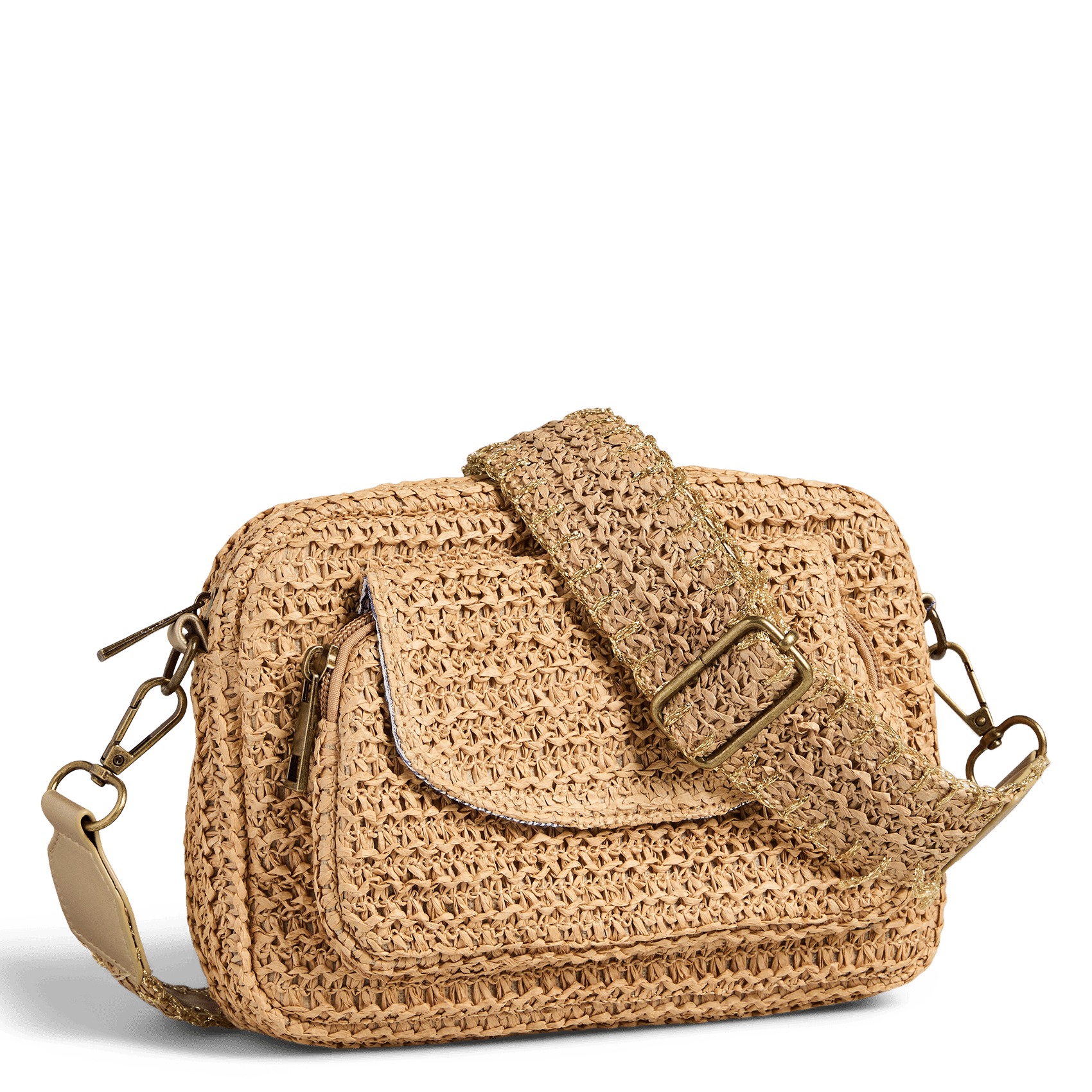 Rieten schoudertas PIECES Groen