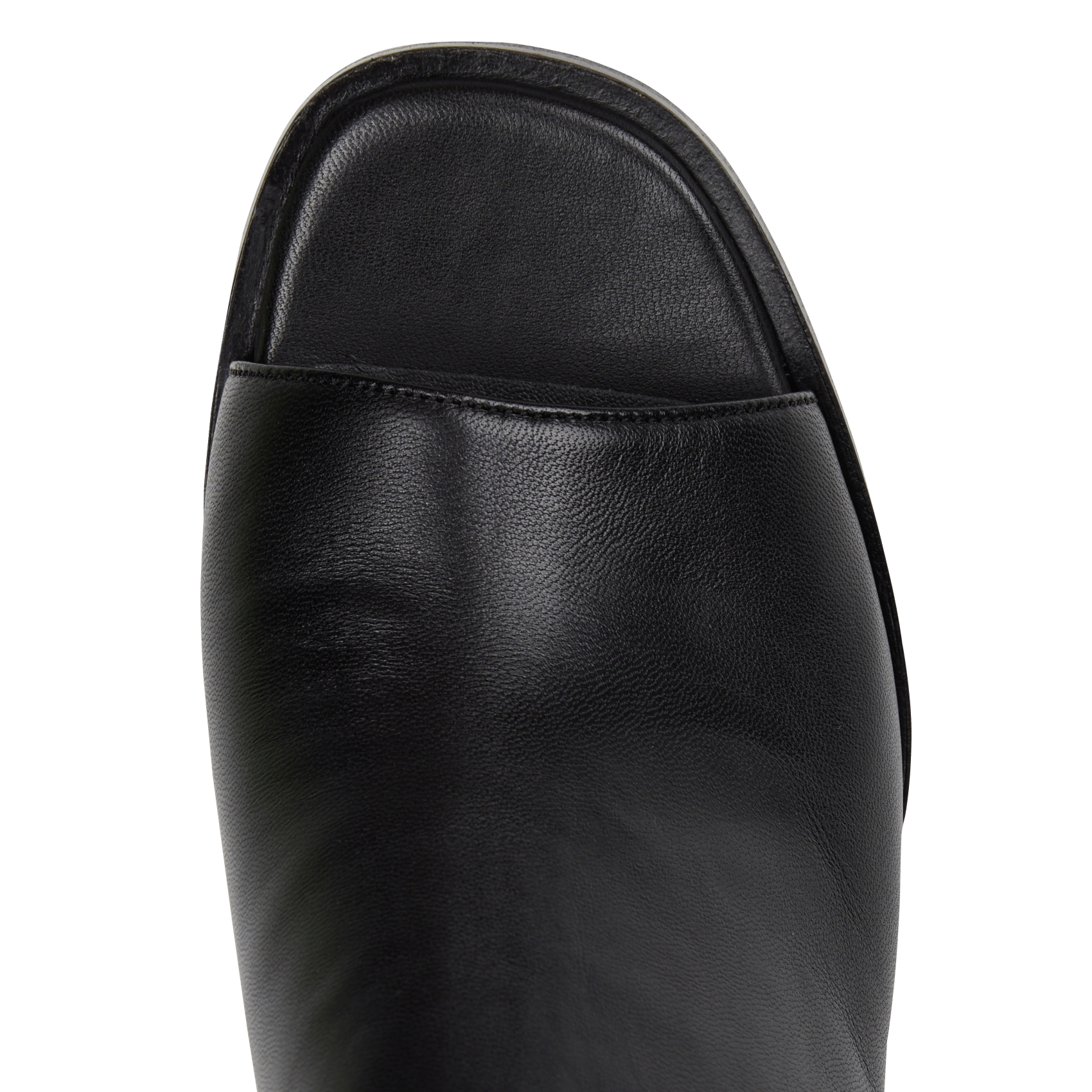 Einfarbige Ledersandalen mit Absätzen Schwarz