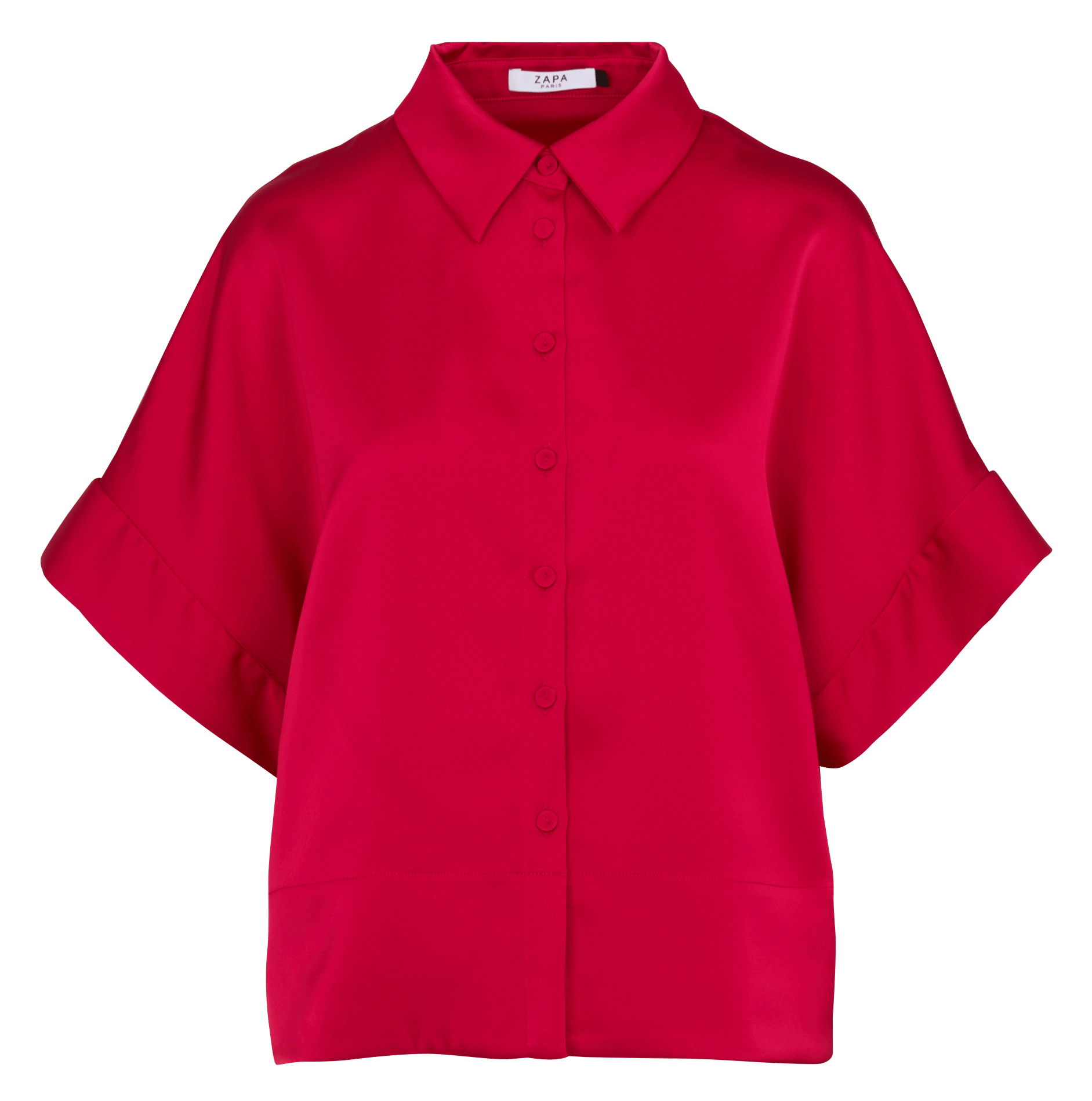 Oversized shirt with classic collar ZAPA Red