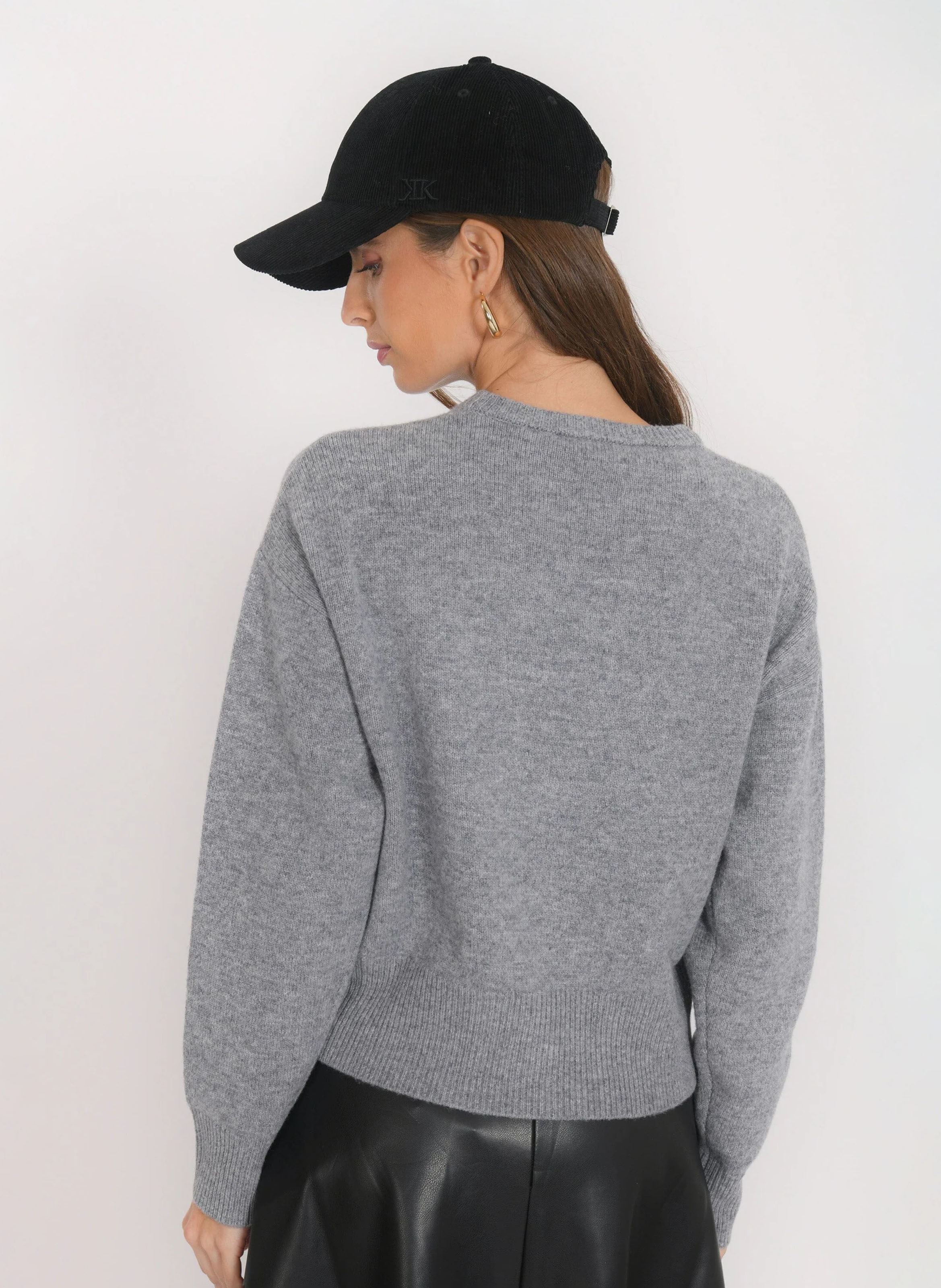 Oversize-Rundhalspullover aus Wolle und Kaschmir KOOKAI Grau