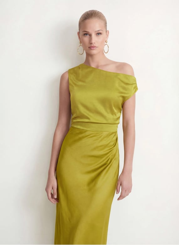 Asymmetrical neckline long dress Green Kookai - Women | Place des Tendances Asymmetrical neckline long dress Green Kookai - Women | Place des Tendances