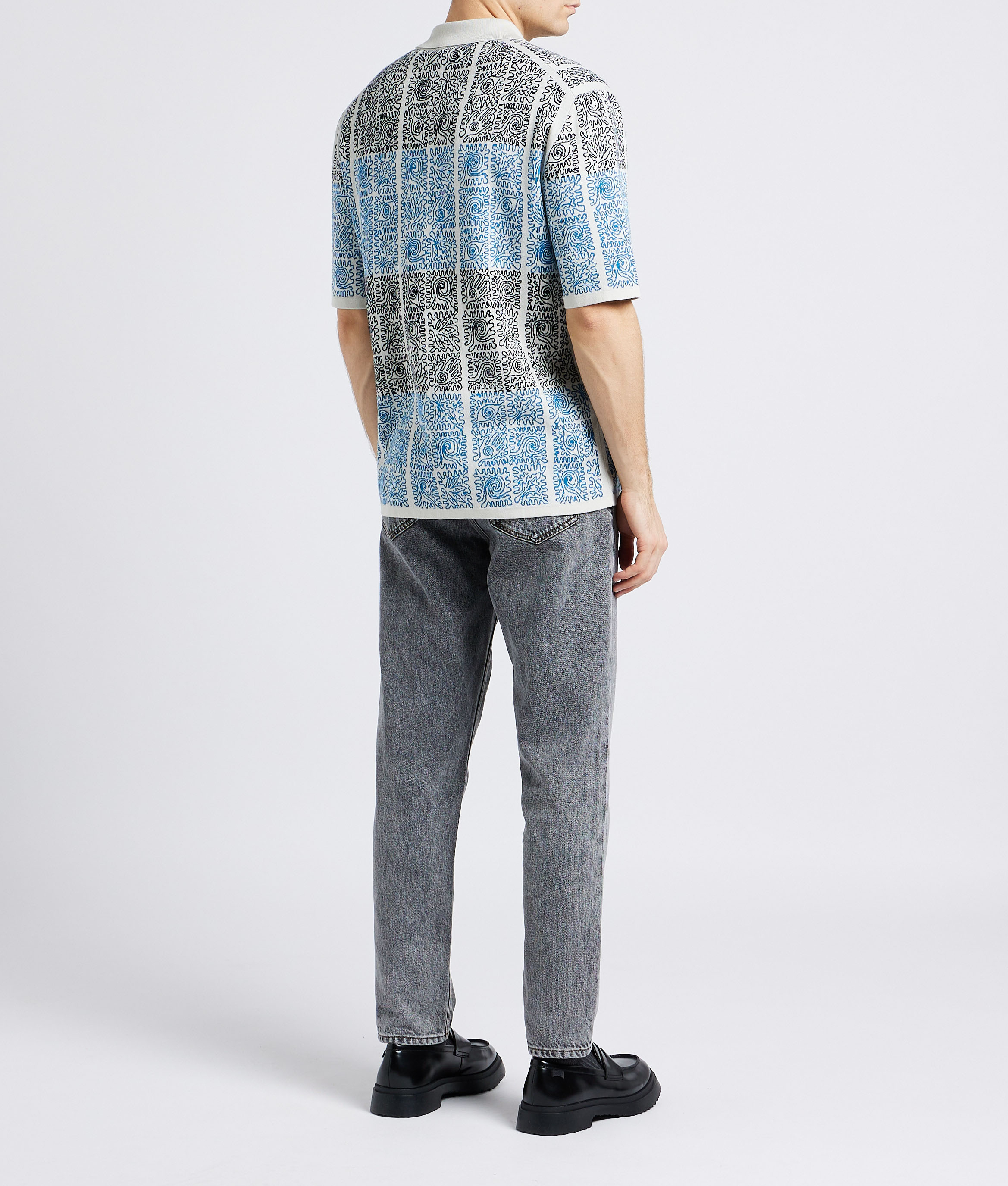 Organic cotton zip-up polo shirt PAUL SMITH Grey