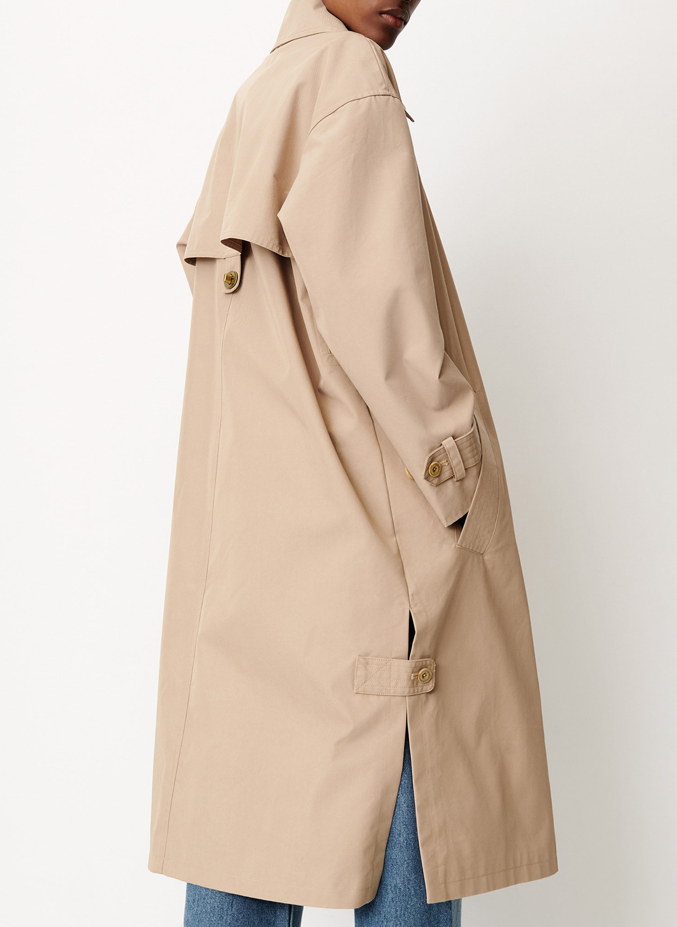 Langer Trenchcoat aus Baumwoll-Mix SESSUN Beige