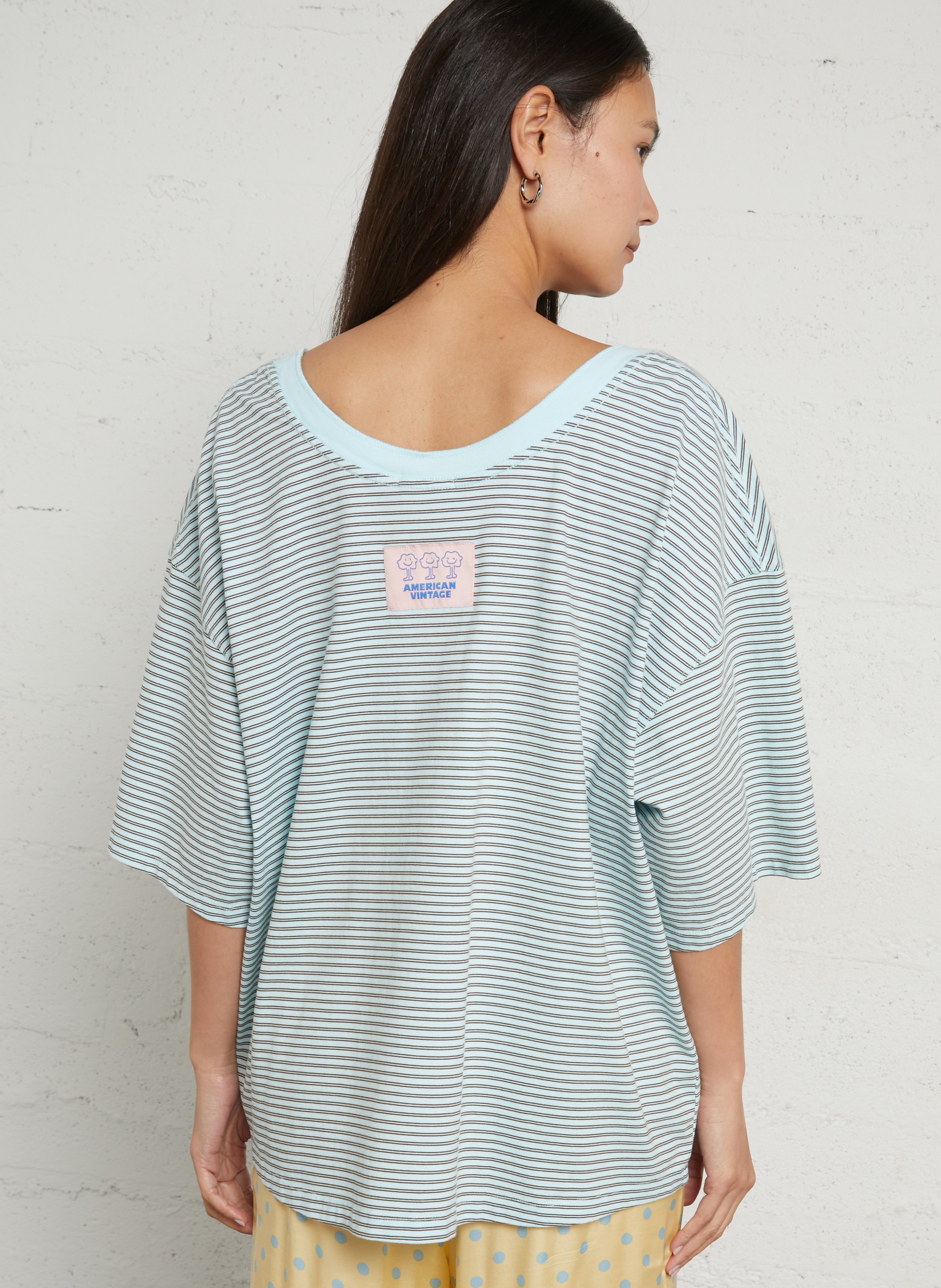 T-shirt oversize en coton AMERICAN VINTAGE Bleu