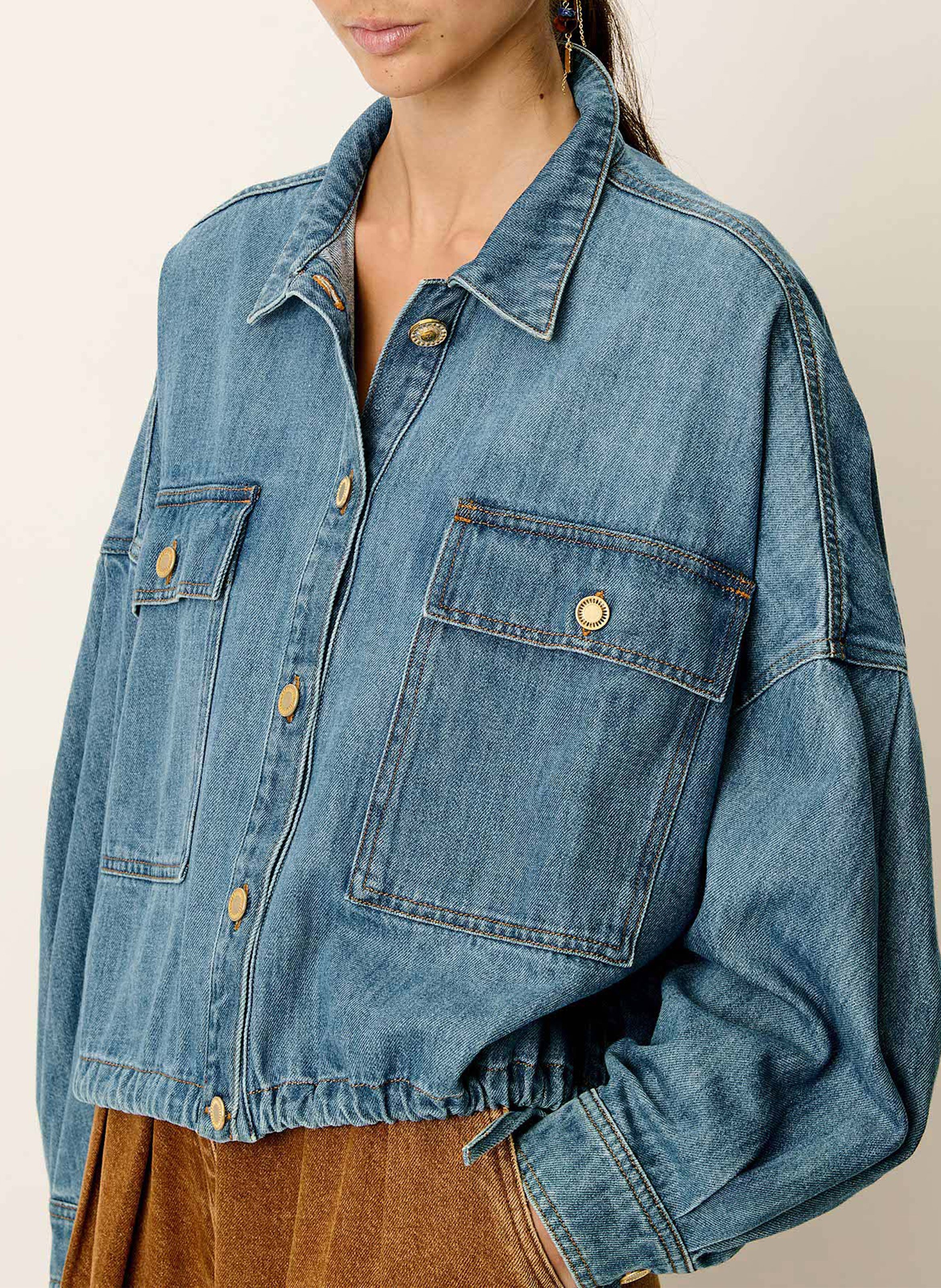 Katoenen jack met klassieke kraag SESSUN Blauw