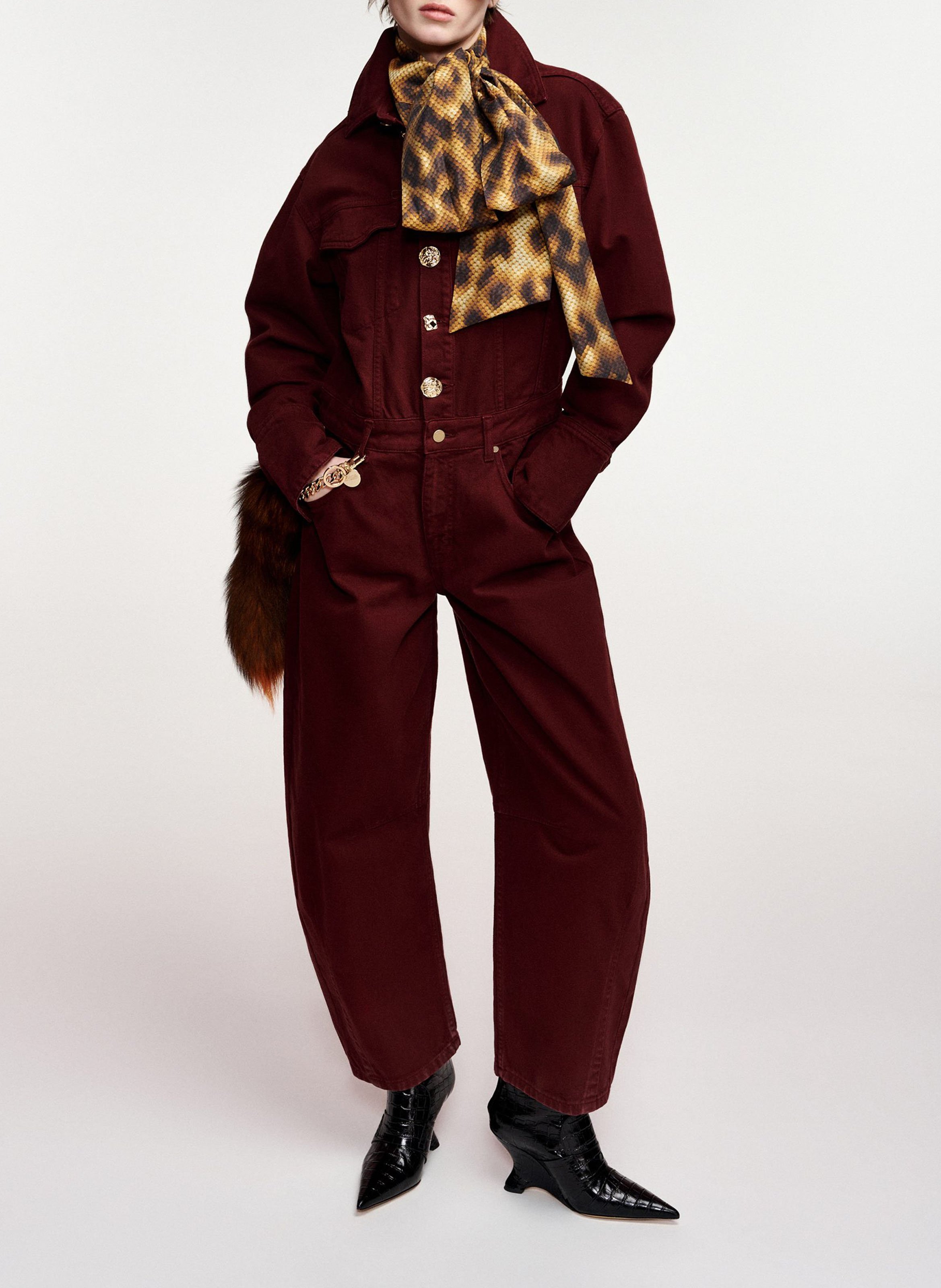 Combinaison barrel en coton bio ESSENTIEL ANTWERP Rouge
