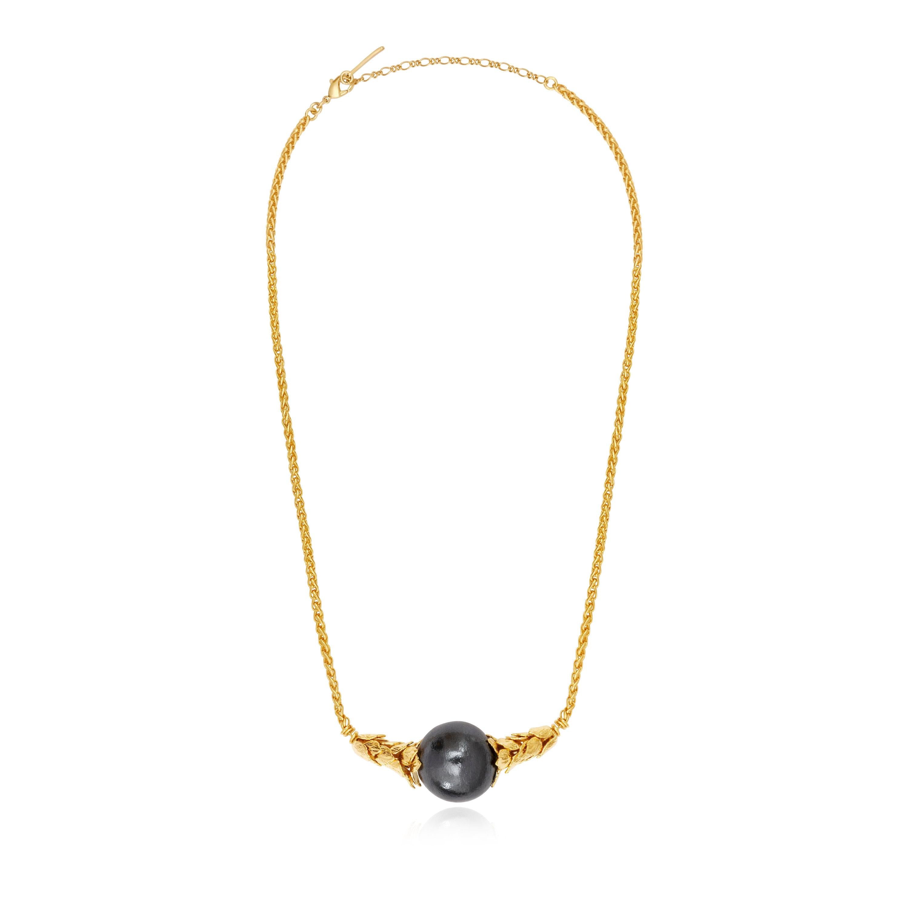 Gold-plated necklace SATELLITE PARIS Black