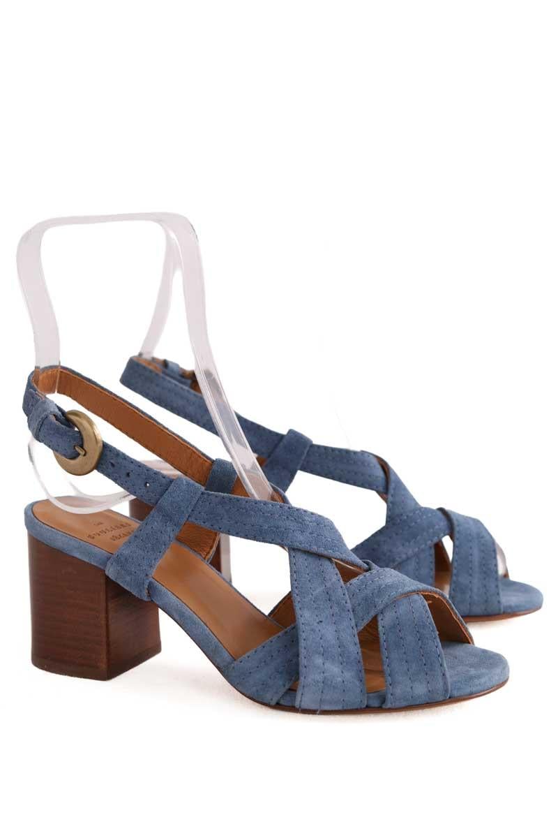 Faux leather sandals SEZANE - Seconde main Blue