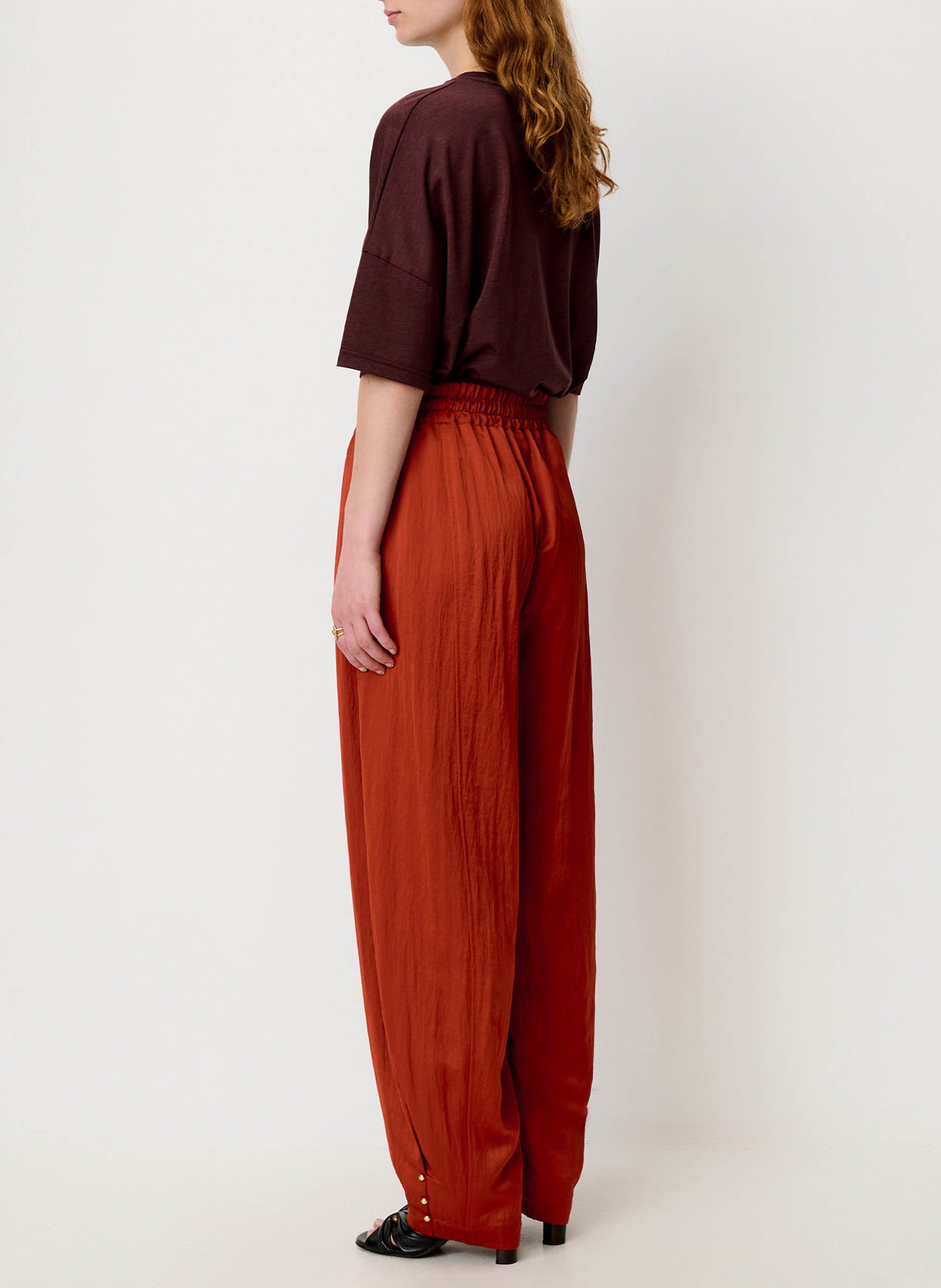 Round-neck oversized T-shirt SESSUN Brown