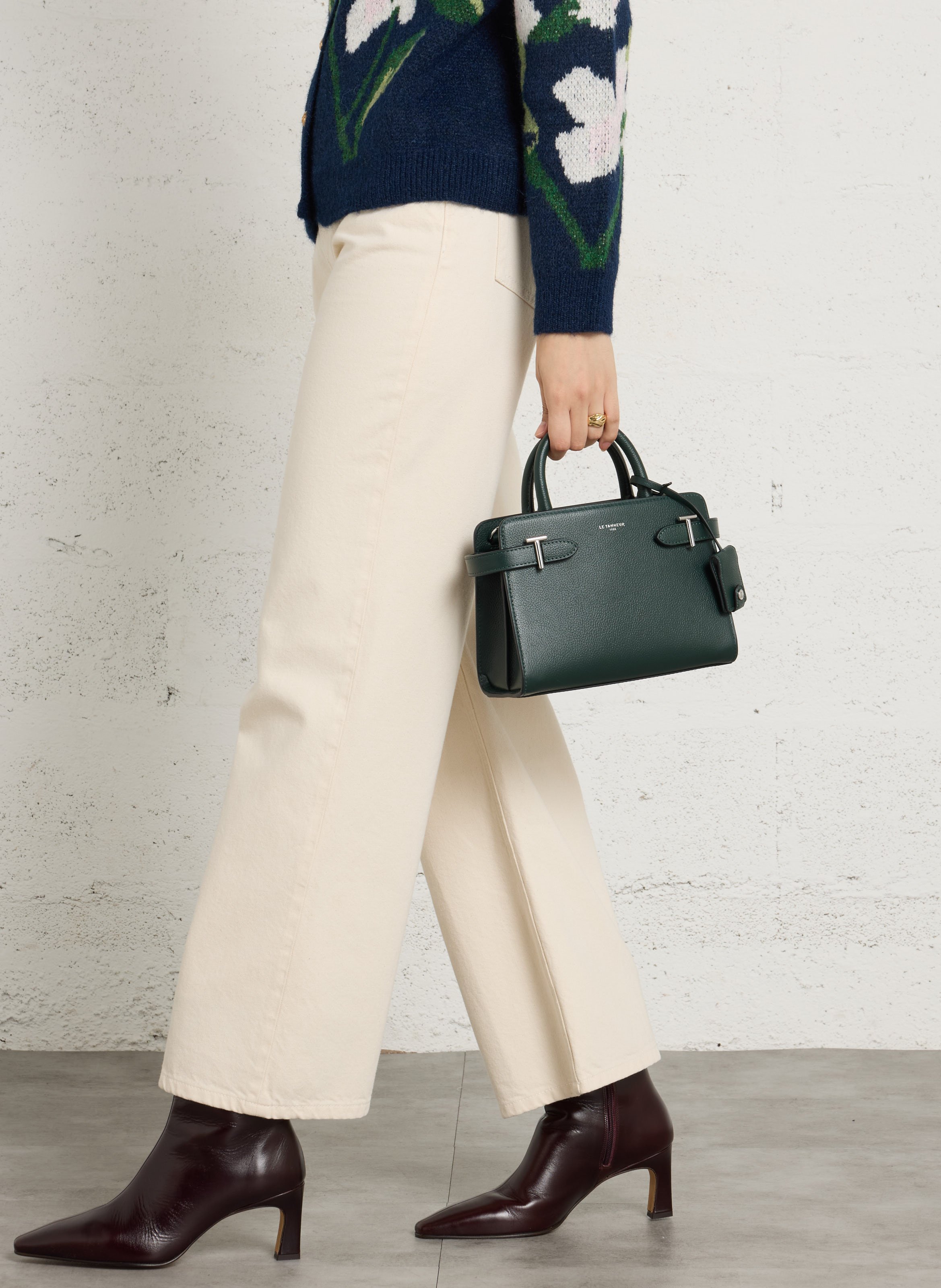 Leder-Handtasche LE TANNEUR Grun