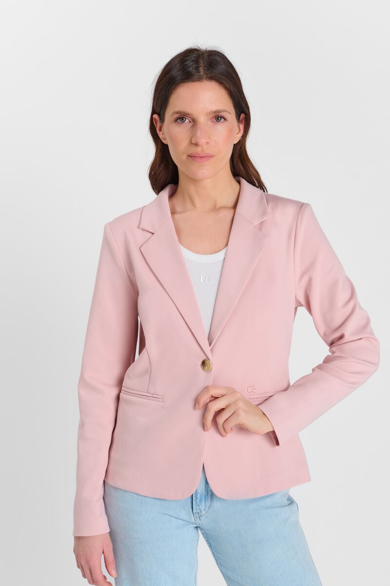 Buttoned suit collar jacket LE TEMPS DES CERISES Pink