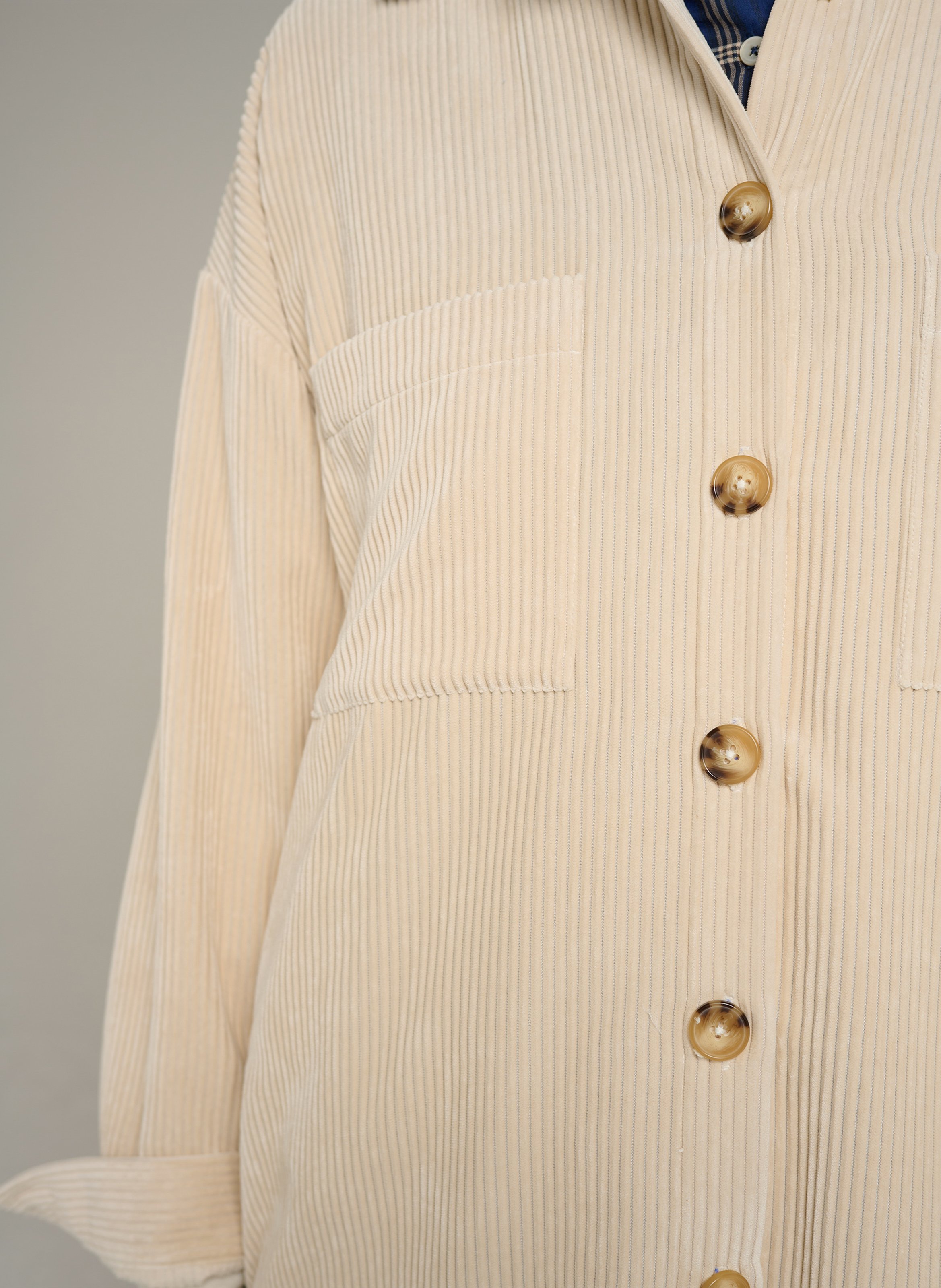 Straight corduroy shirt | Beige COTELAC ACOTE Women