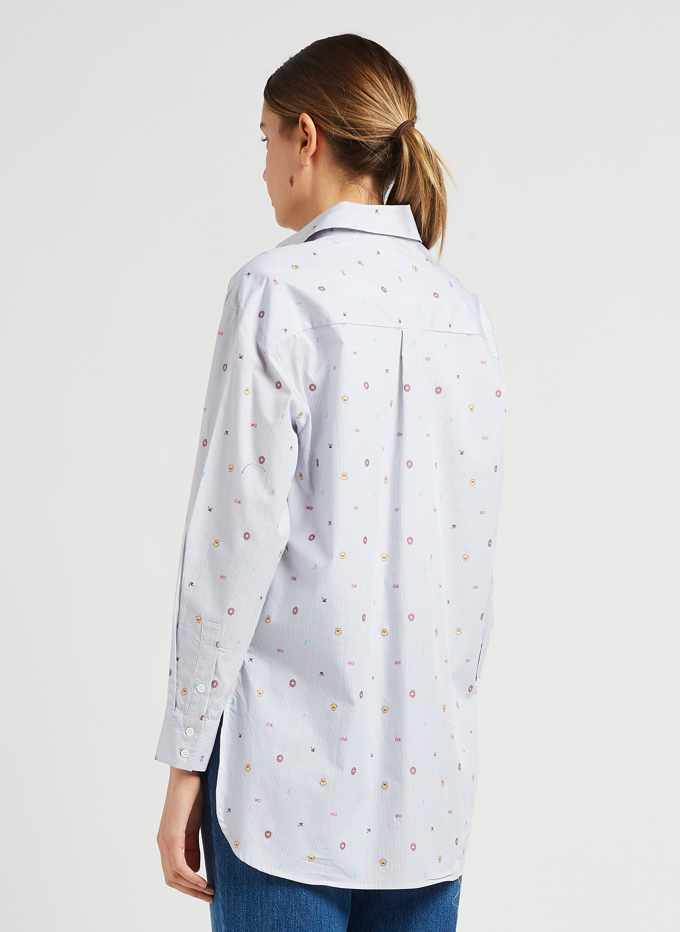 Embroidered cotton shirt with classic collar MAX&Co. Grey