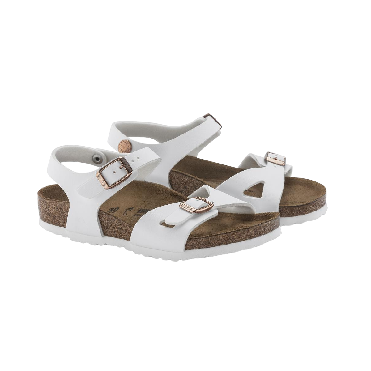 Faux leather sandals BIRKENSTOCK White