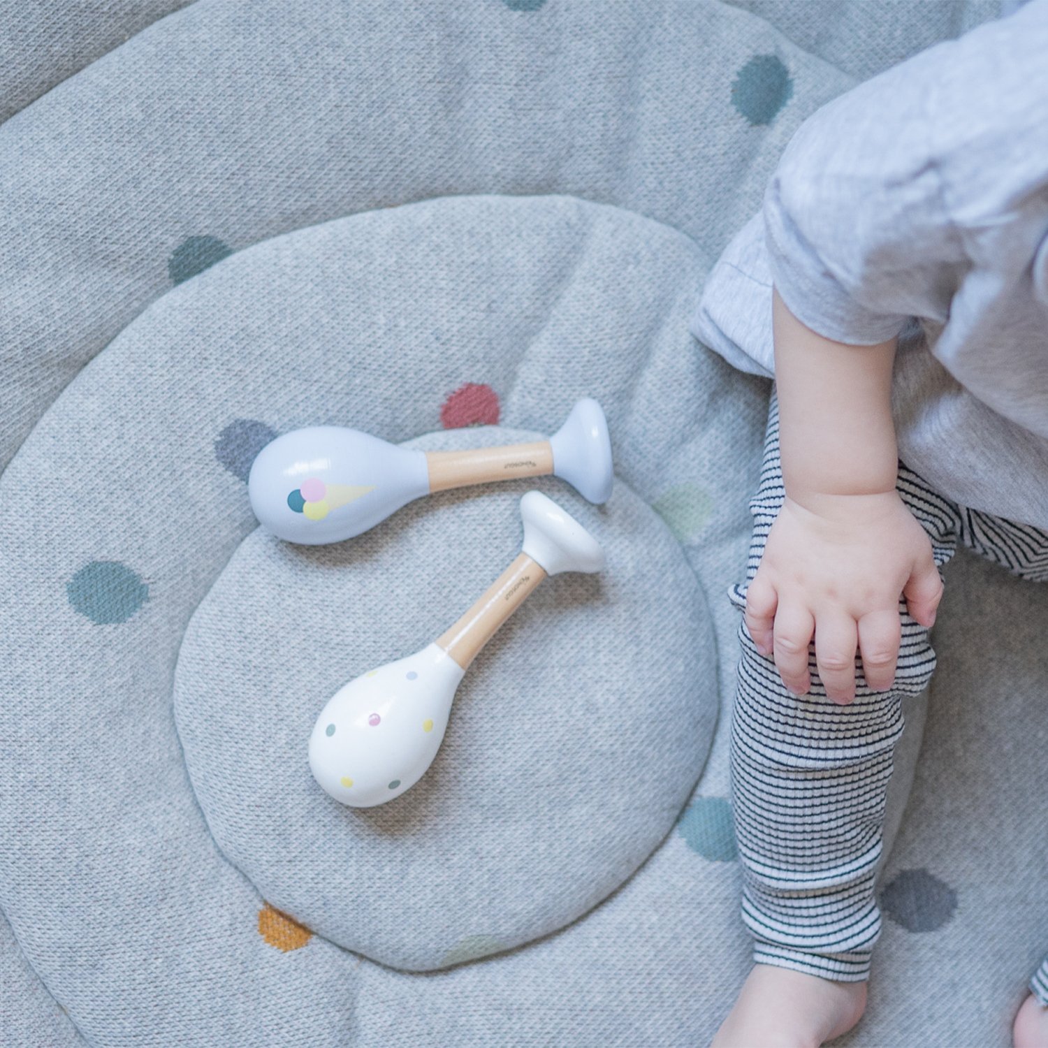 Fox and stripes rattles KINDSGUT Yellow