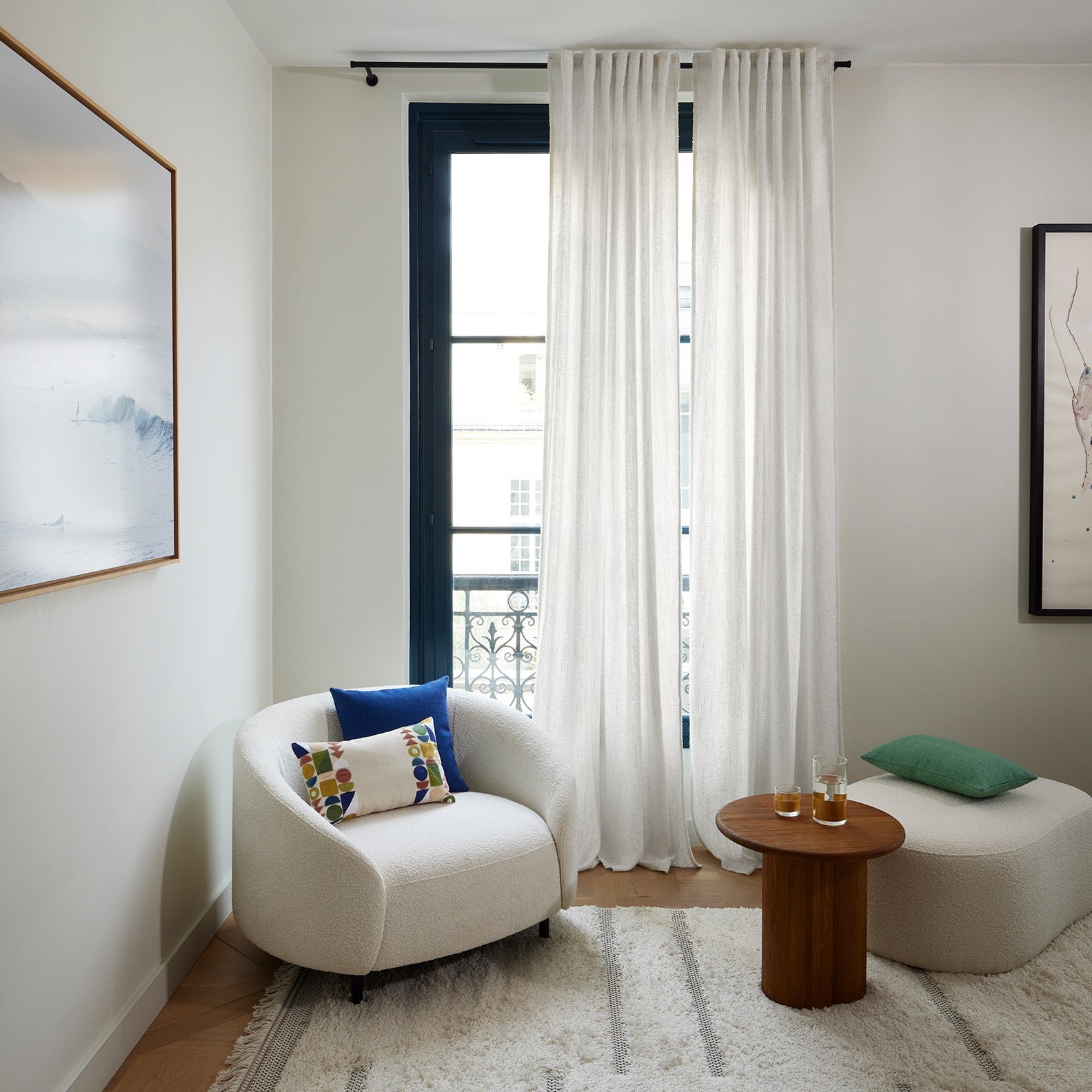 Curtain with loops MADURA White