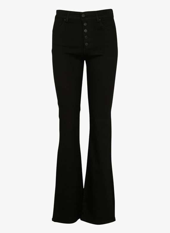 Jean flare en coton mélangé Jodie Noir Ikks Femme Place des