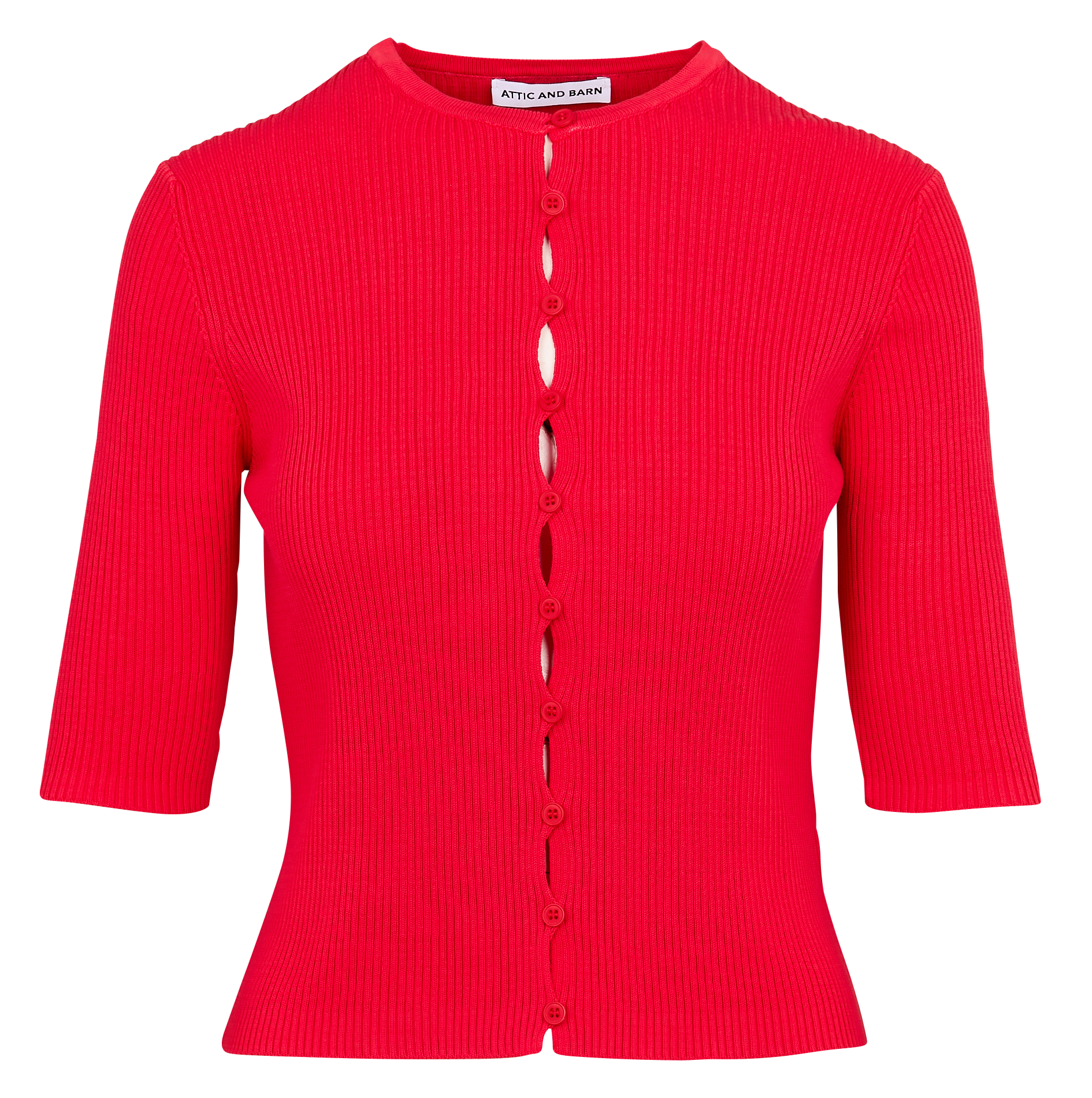 Gilet droit côtelé en coron ATTIC AND BARN Rouge