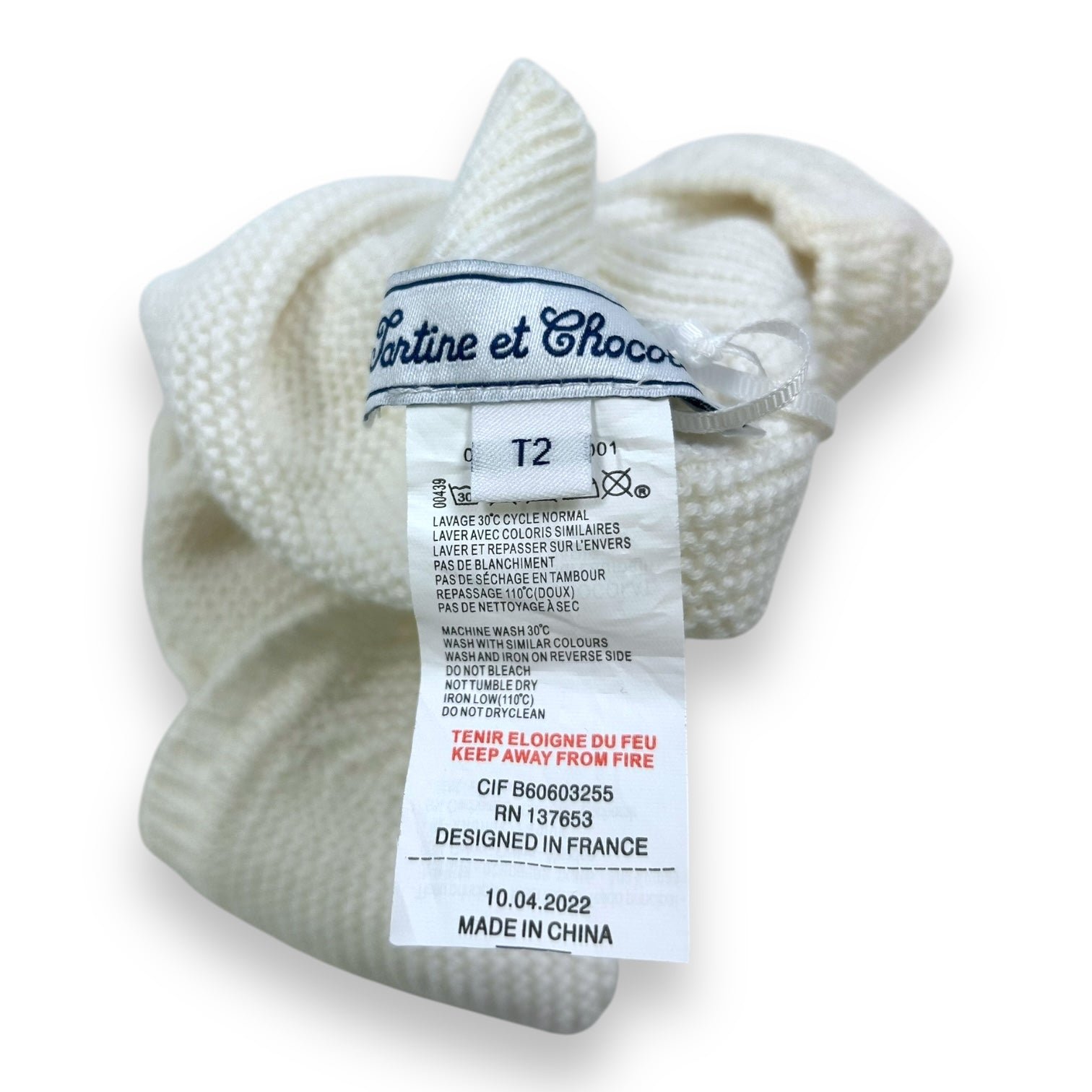 White Baby Hoodie - 6 months TARTINE ET CHOCOLAT - seconde-main White