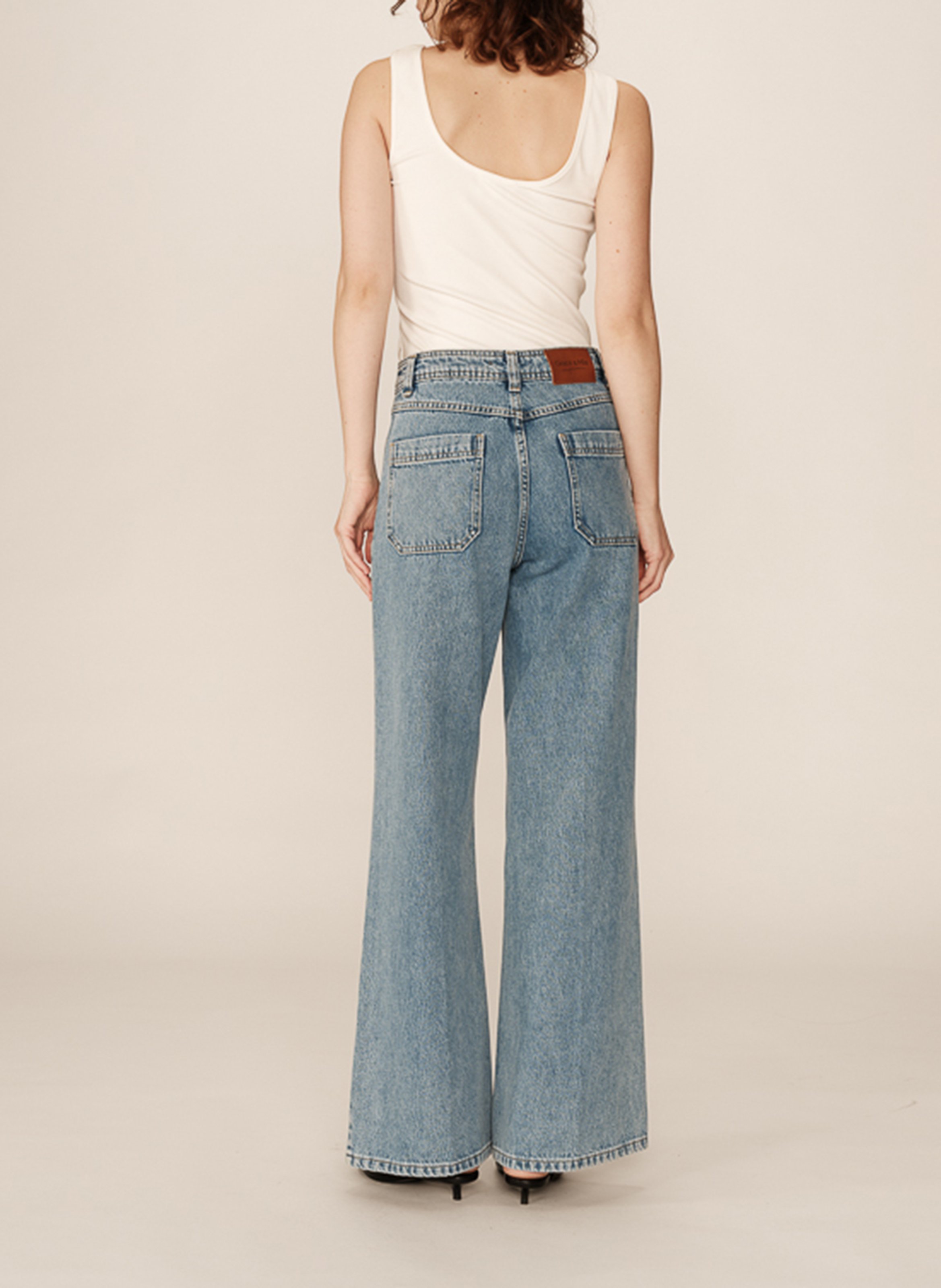 Straight leg wide leg jeans GRACE ET MILA Blue