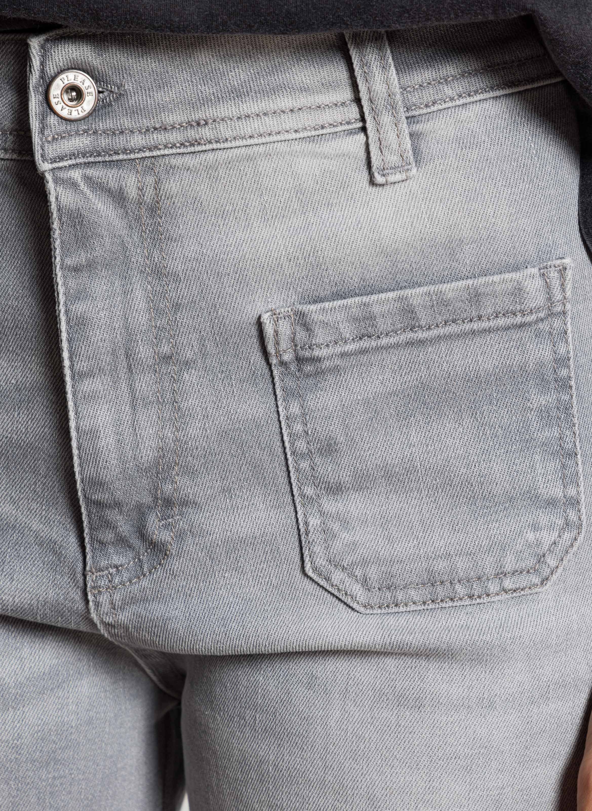 Cotton blend palazzo jeans PLEASE Grey