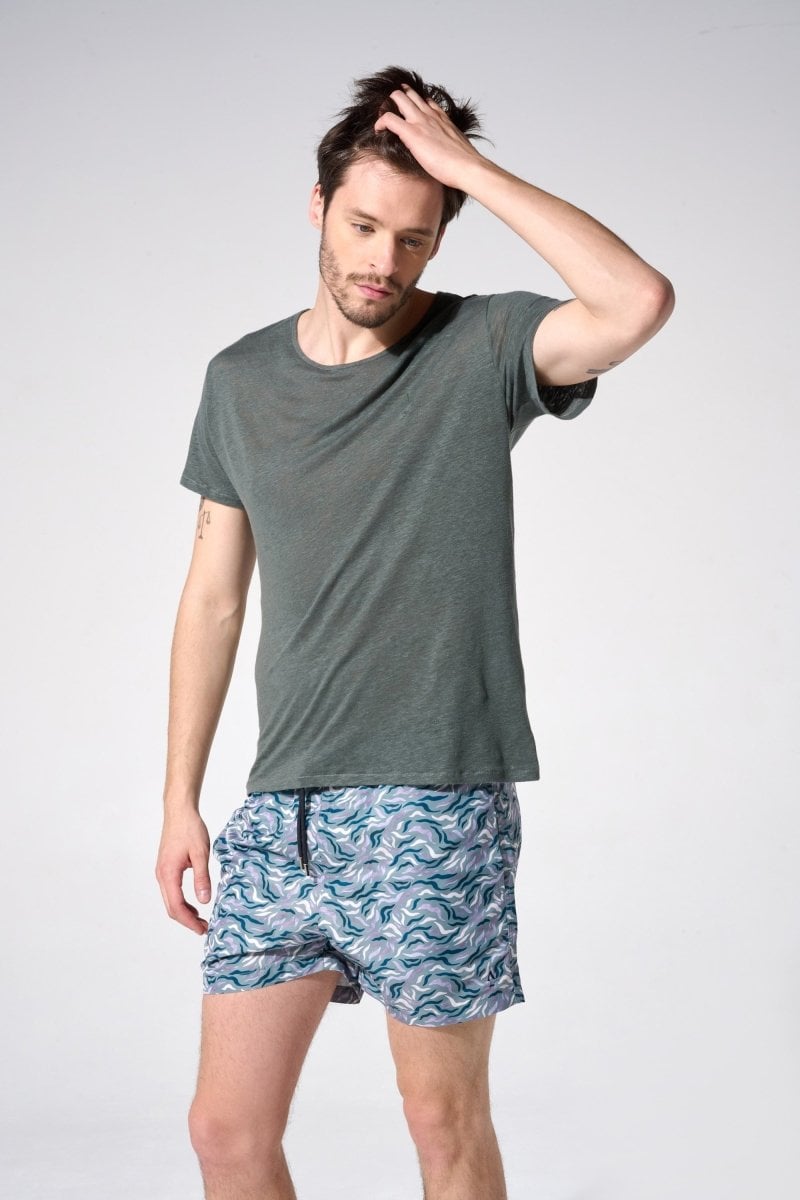 Printed swim shorts with elasticated waistband APNEE Green