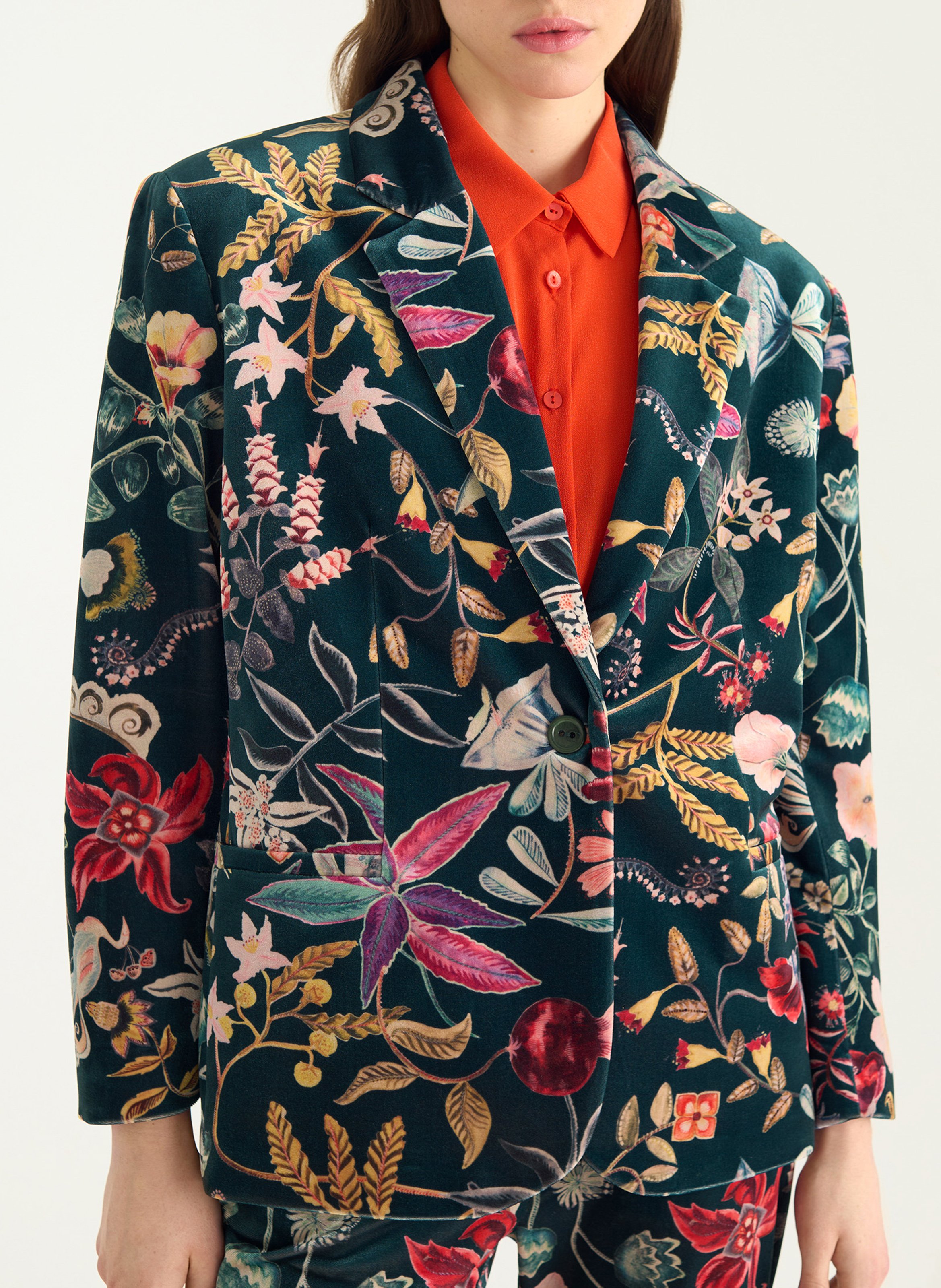 Veste de tailleur à imprimé floral COTELAC Vert