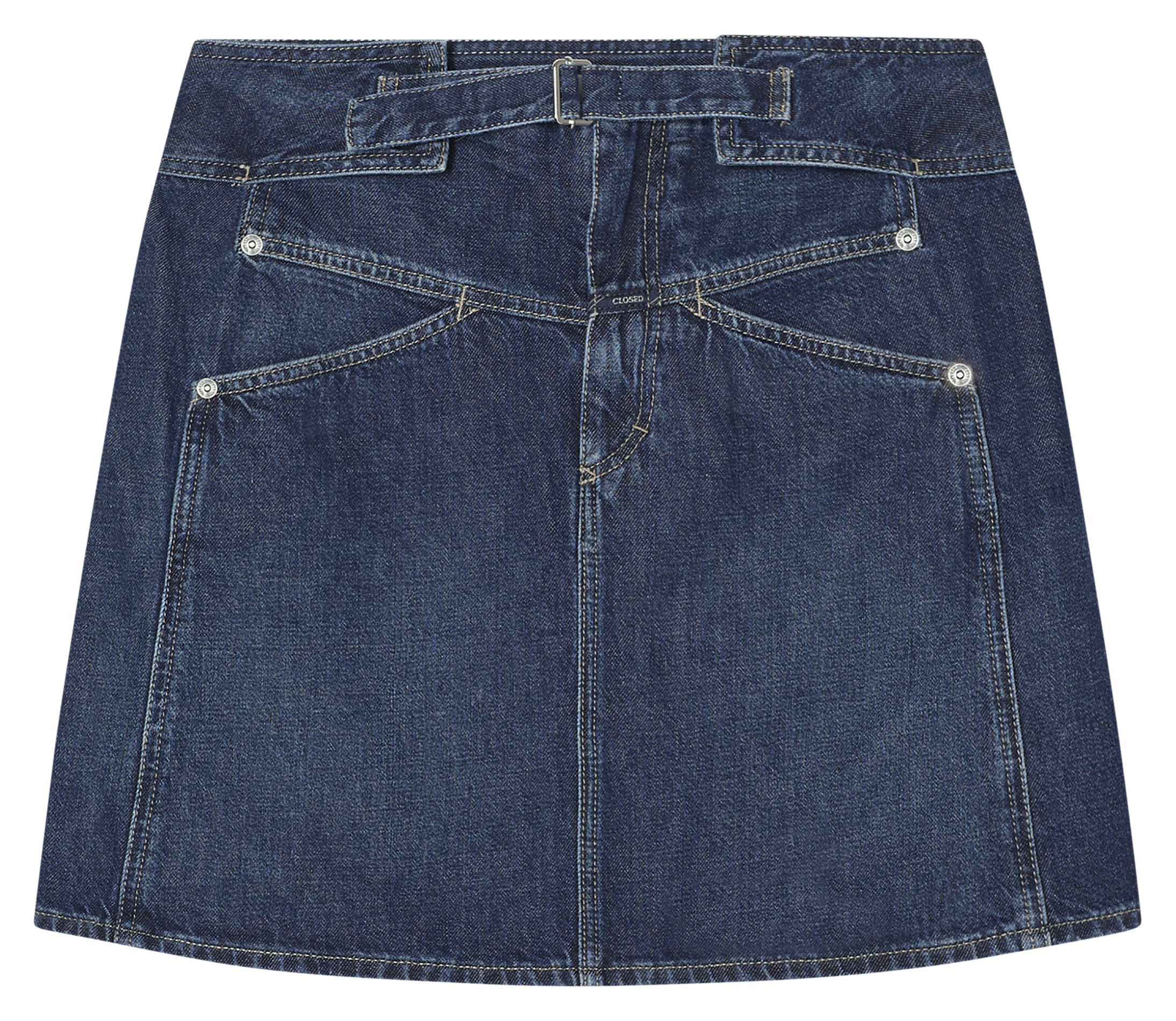 Jupe courte évasée en brut CLOSED Bleu