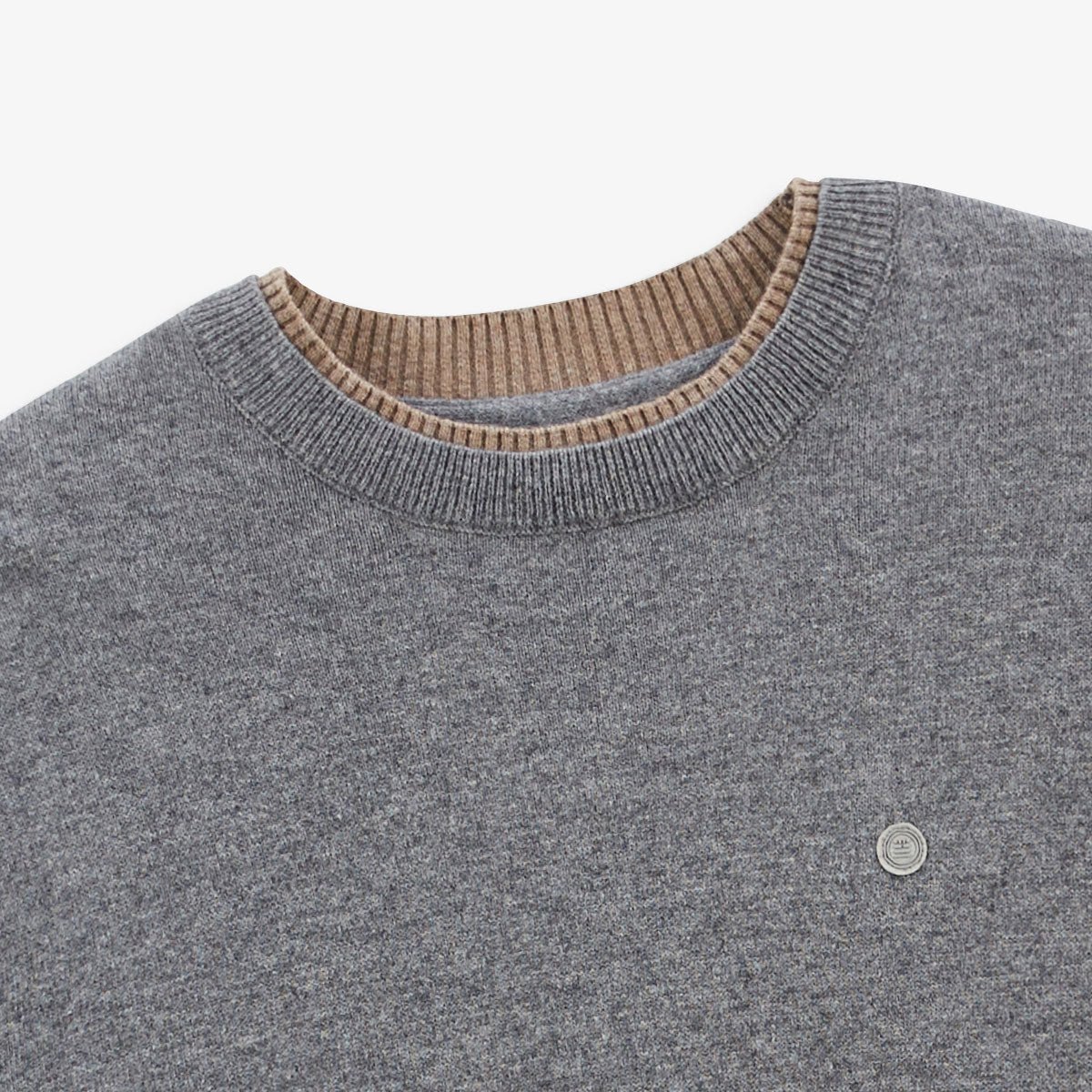 Double contrast collar sweater SERGE BLANCO Grey