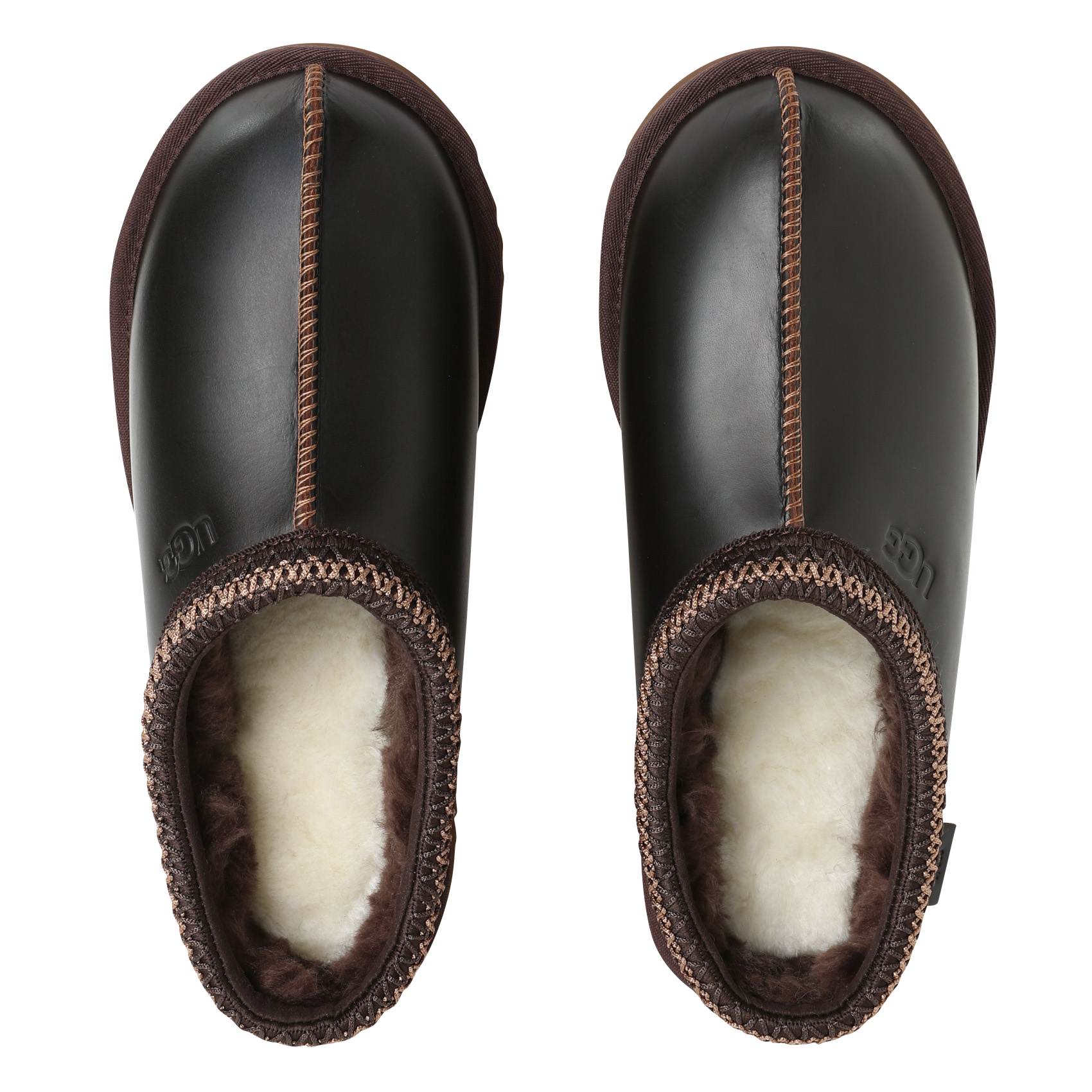 Deels leren klompen UGG Bruin