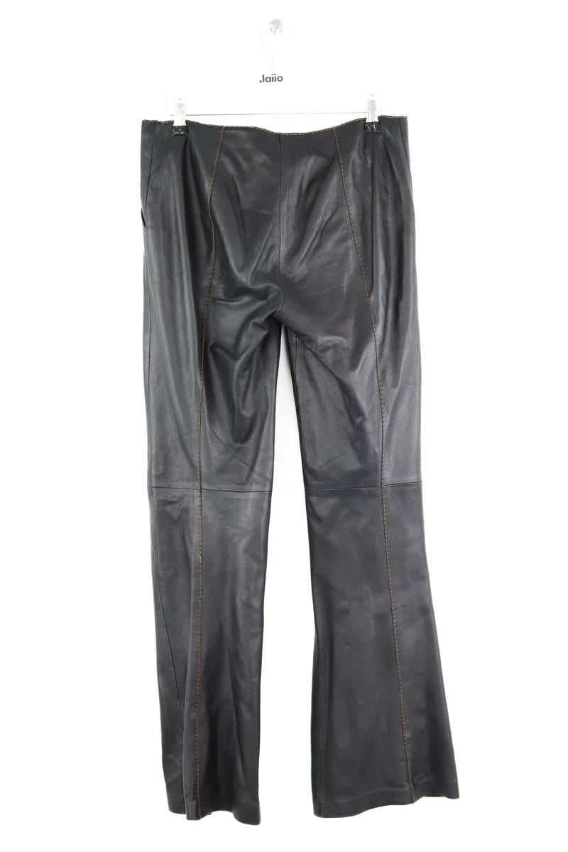 Straight leather pants KENZO - SECONDE MAIN Black