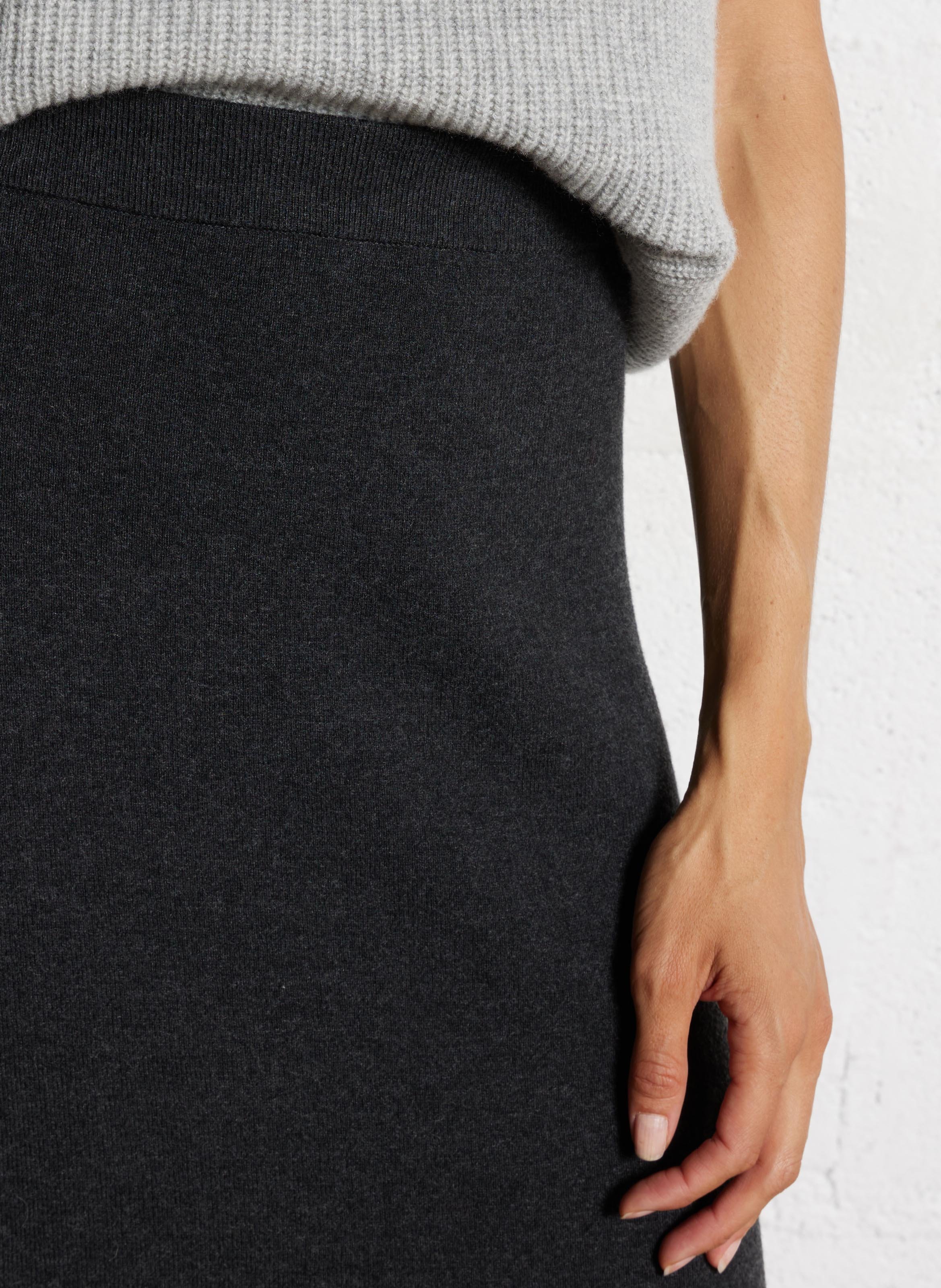 Jupe longue en maille HARTFORD Gris