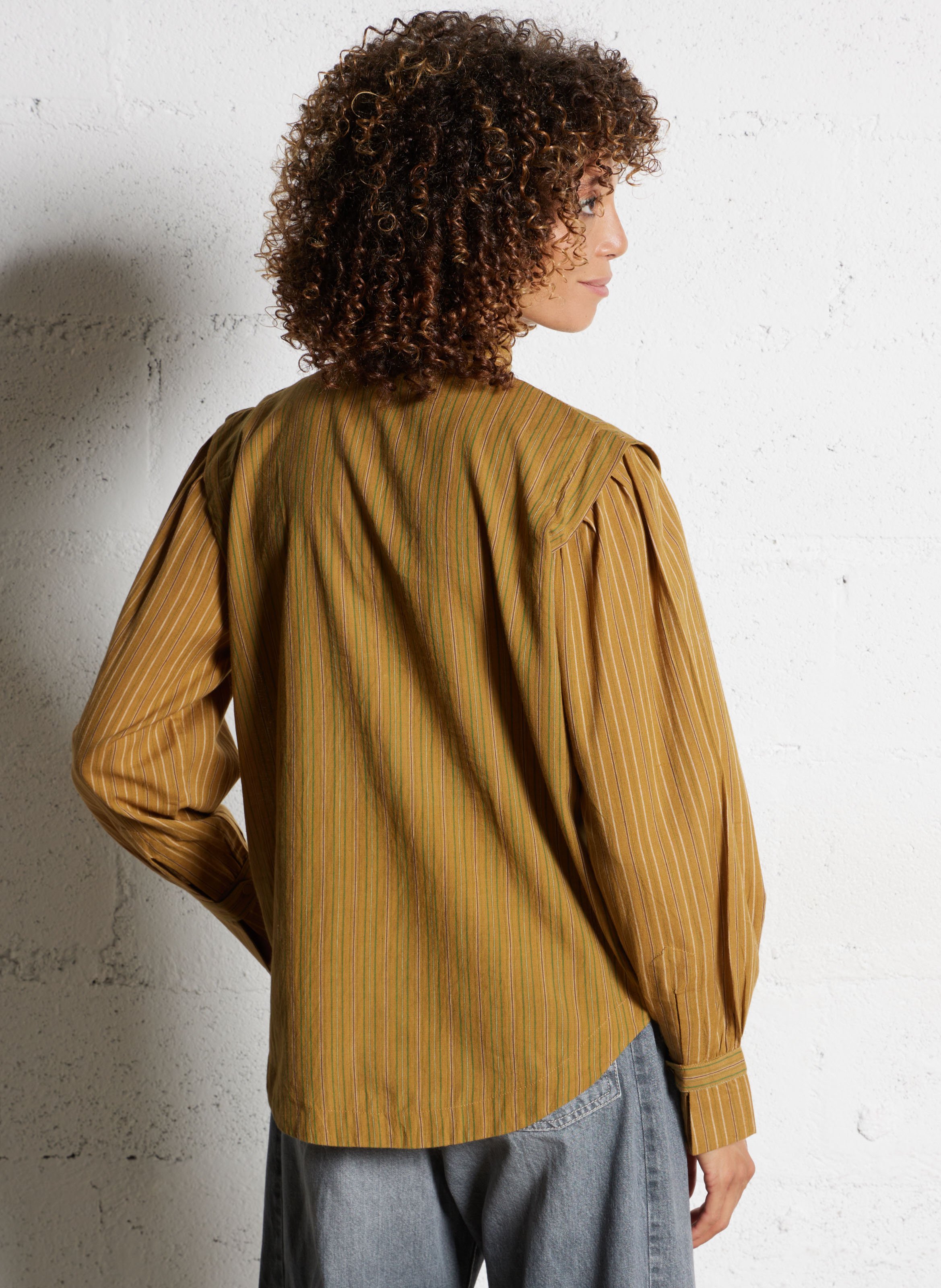 Gestreept overhemd LEON & HARPER Bruin