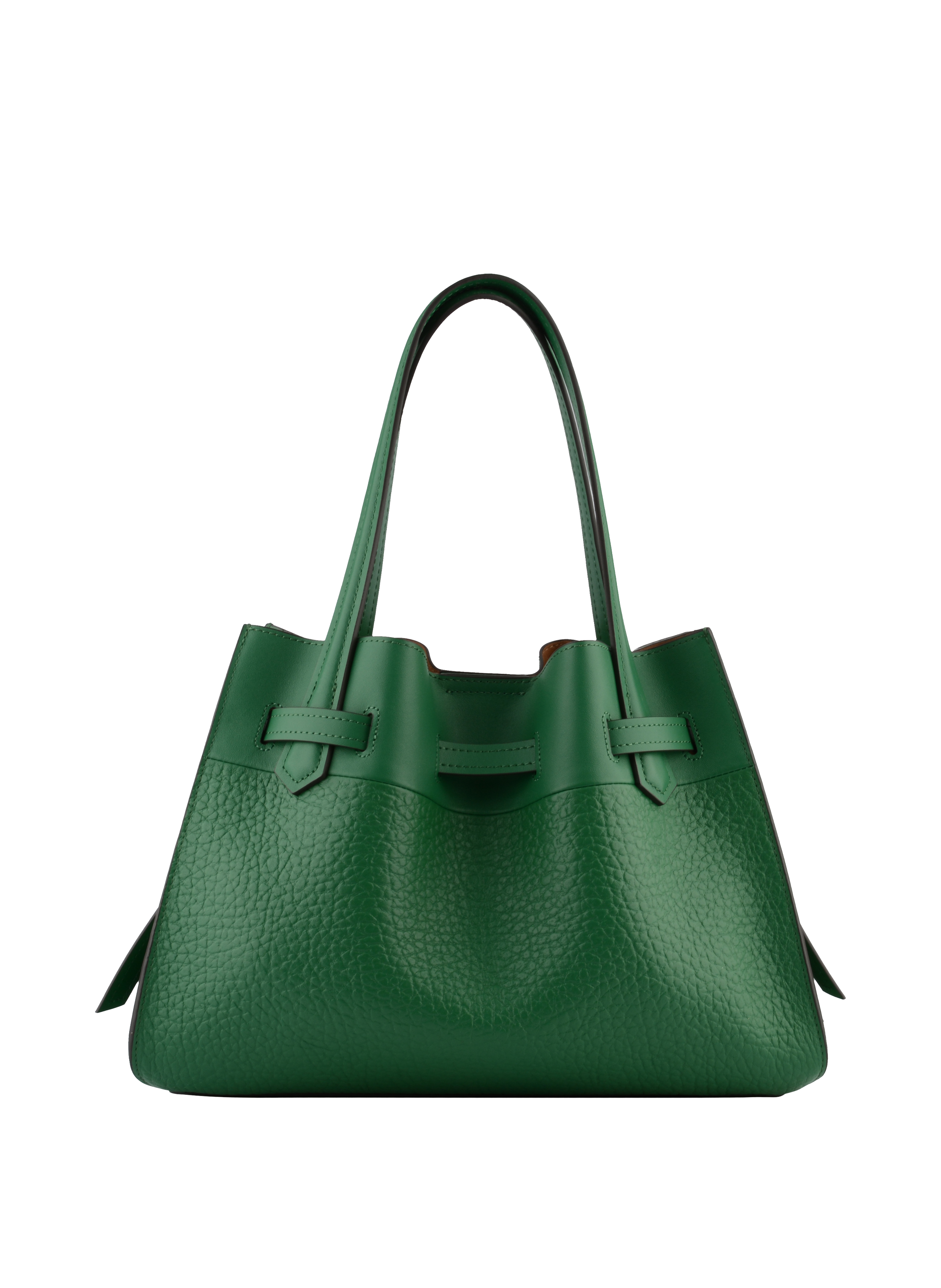 Handbag - cowhide leather POURCHET Green