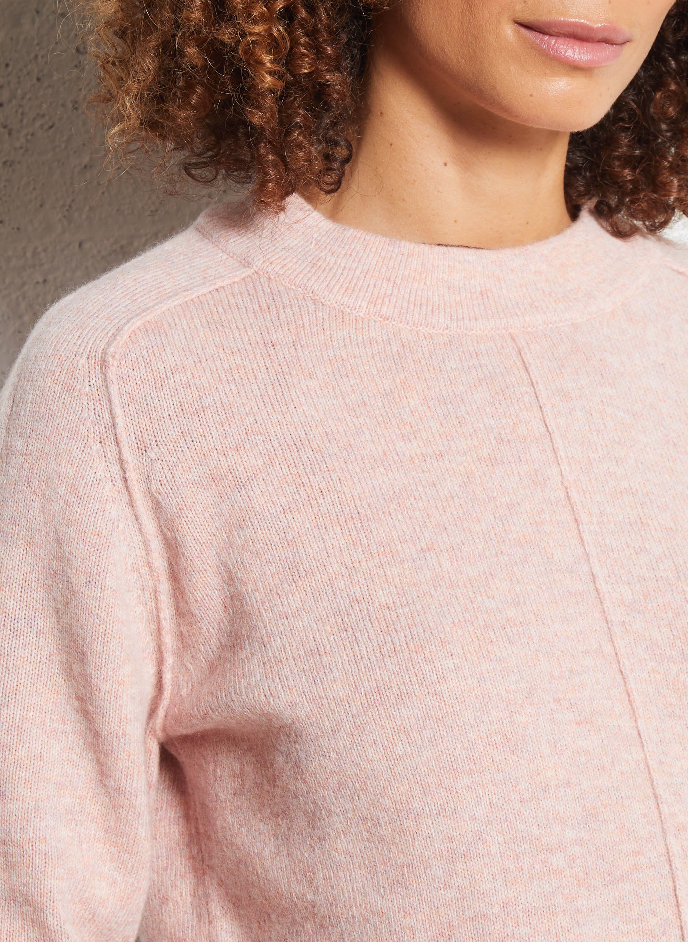 Pull col rond en laine MAISON 123 Rose