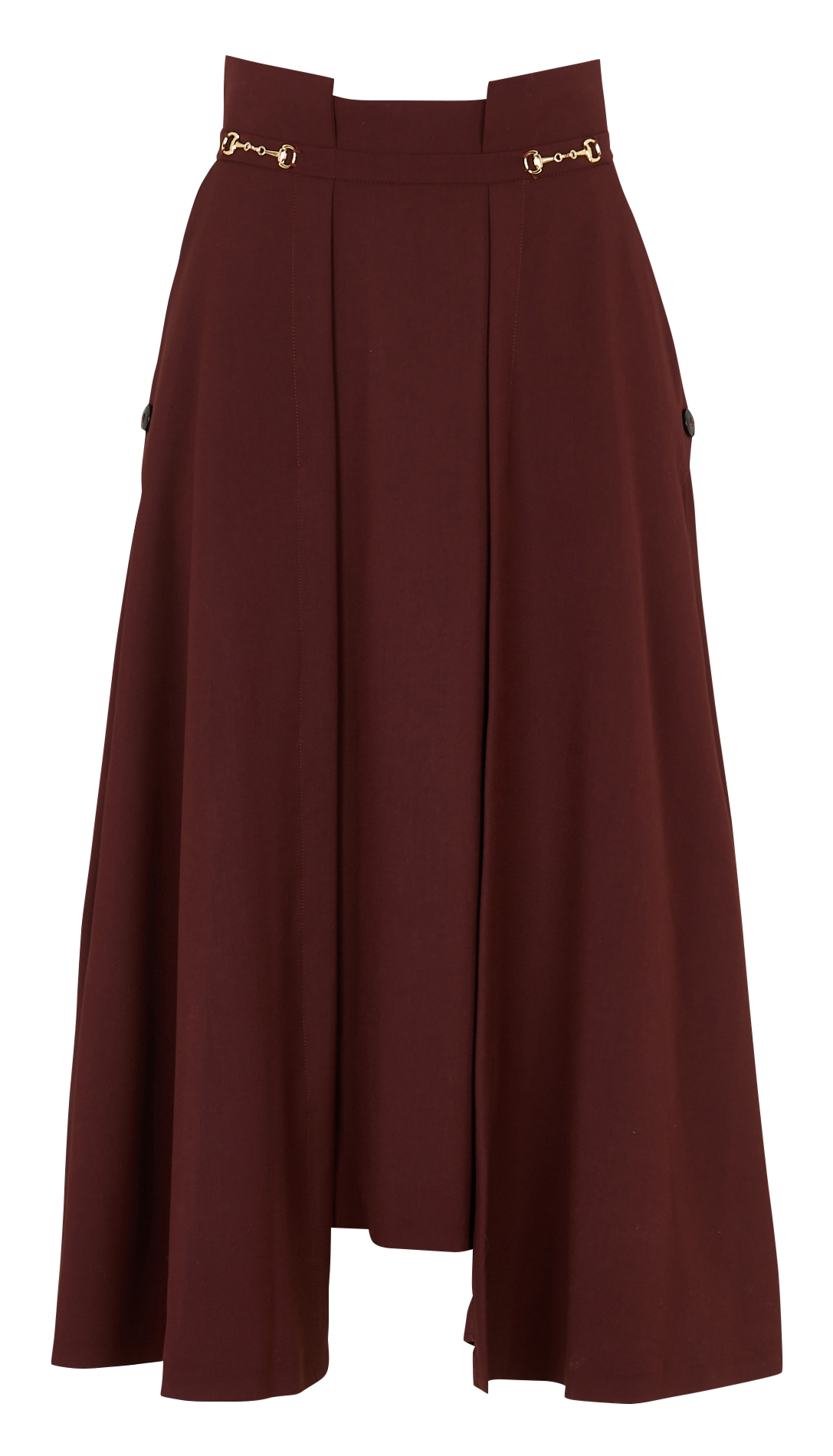 Jupe ample unie à plis BERENICE Prune