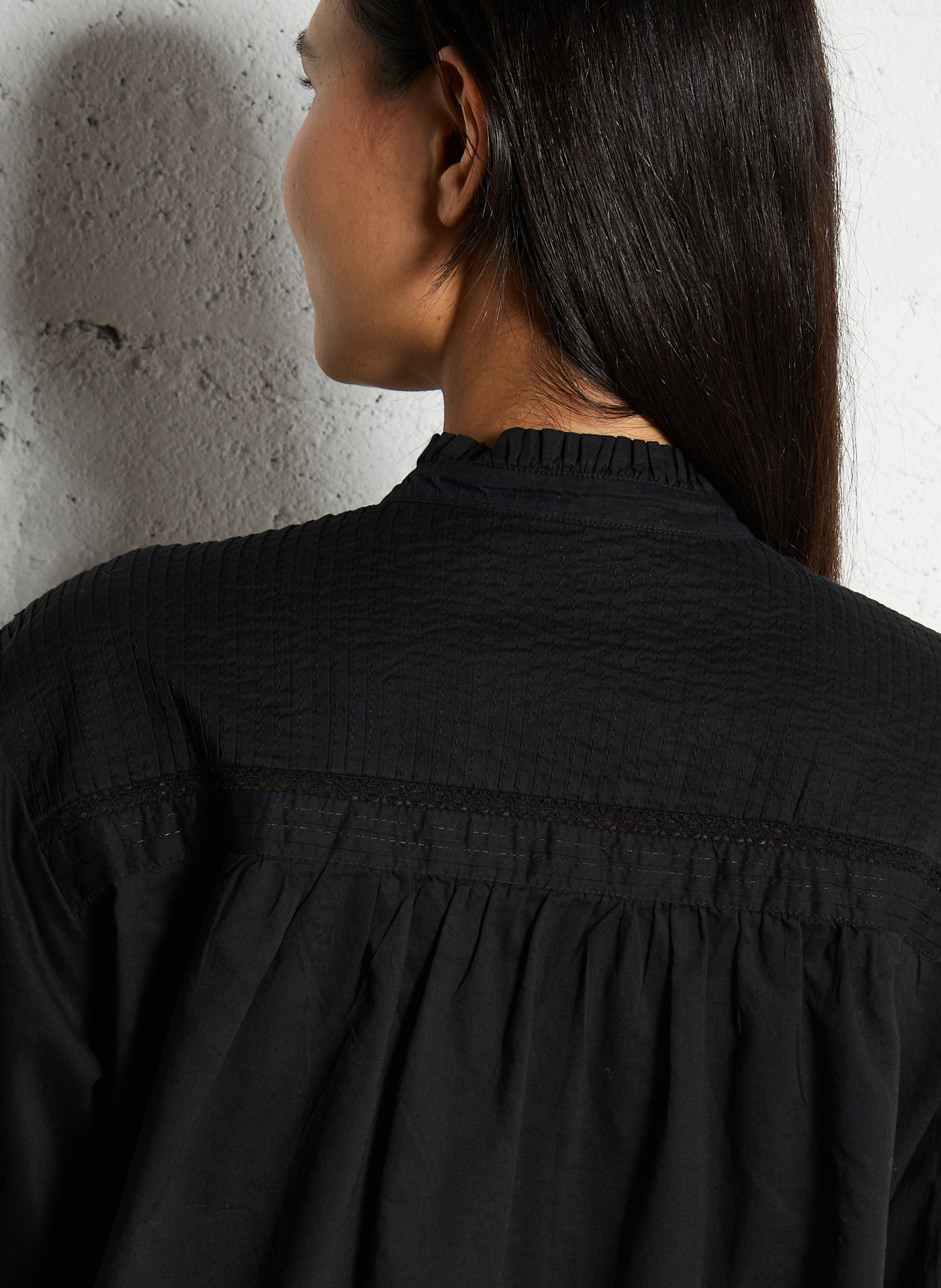 Victorian collar cotton blouse HOD PARIS Black