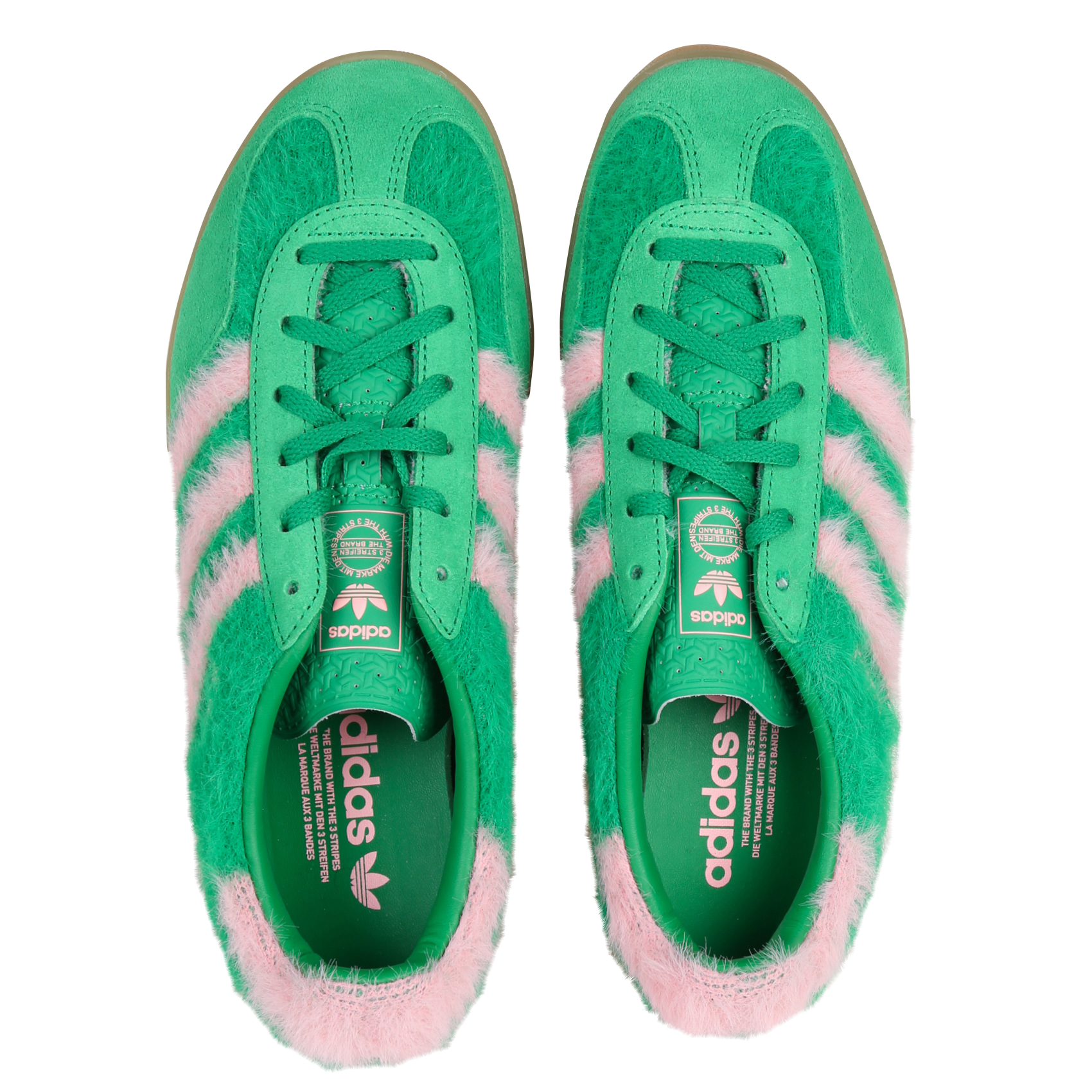 Baskets basses duveteuses en cuir ADIDAS Vert