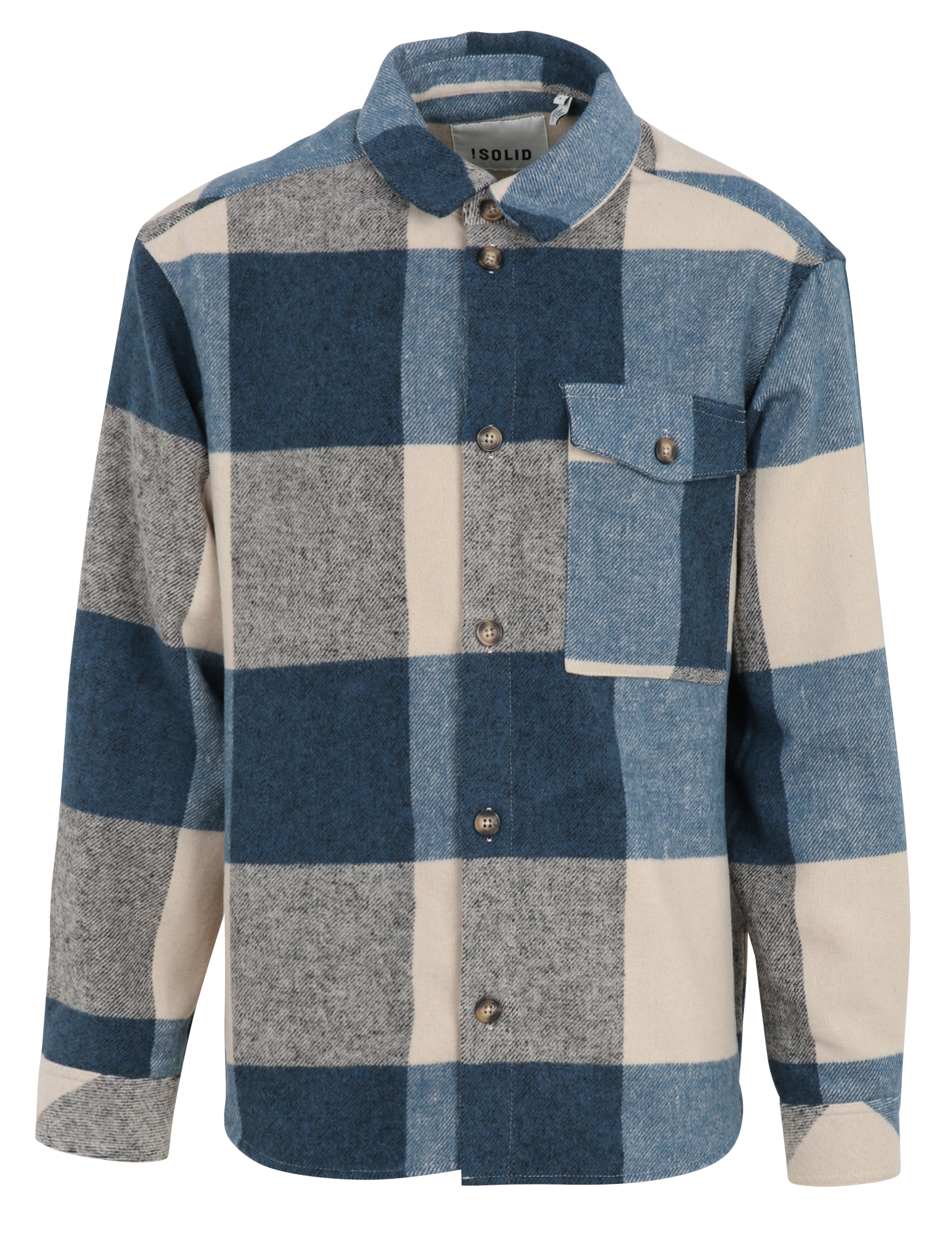 Checked overshirt SOLID Blue