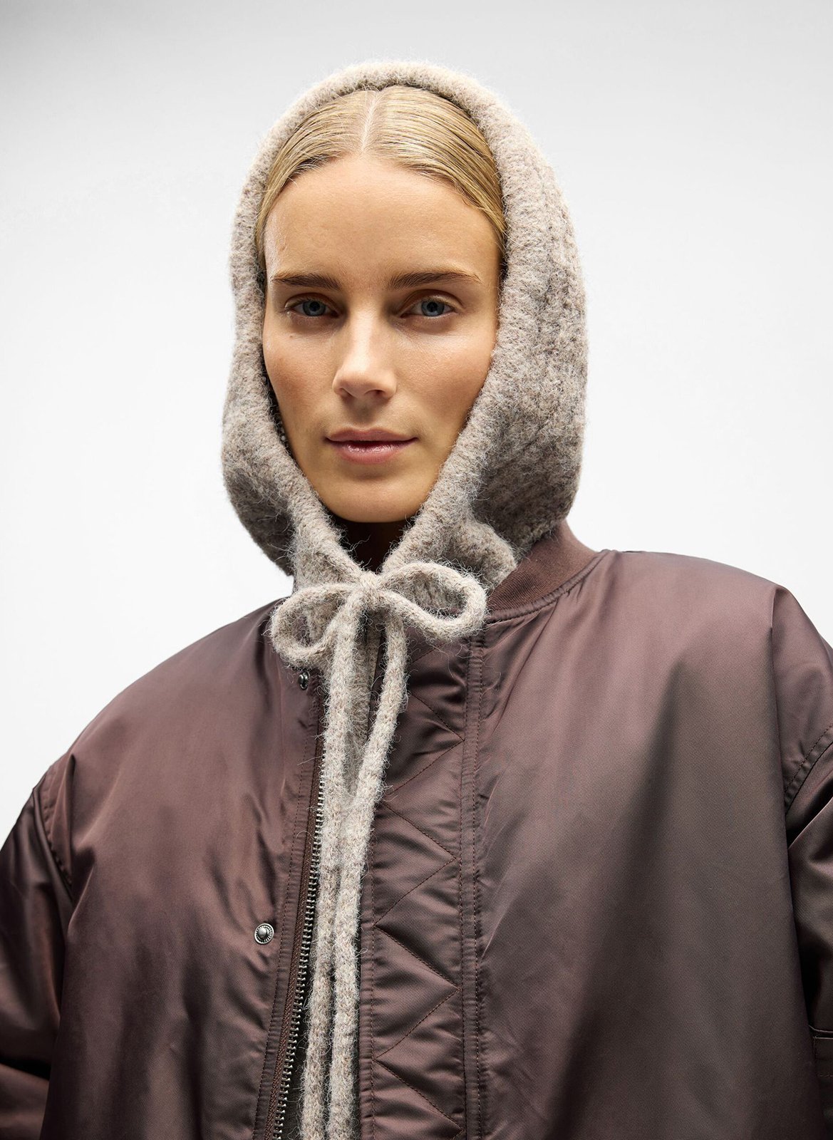 Bivakmuts van tricot OBJECT Bruin