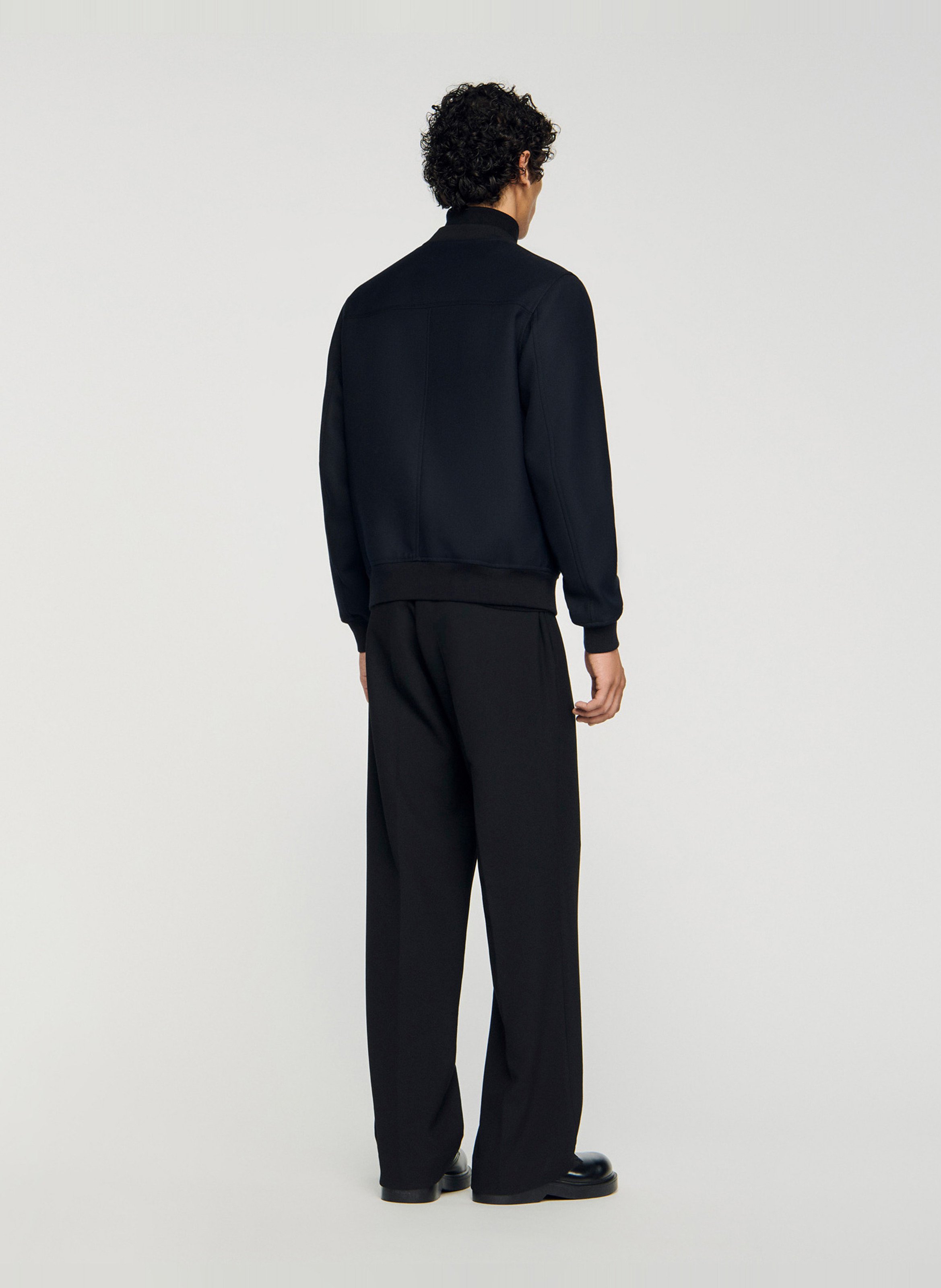 Blouson col teddy Bleu