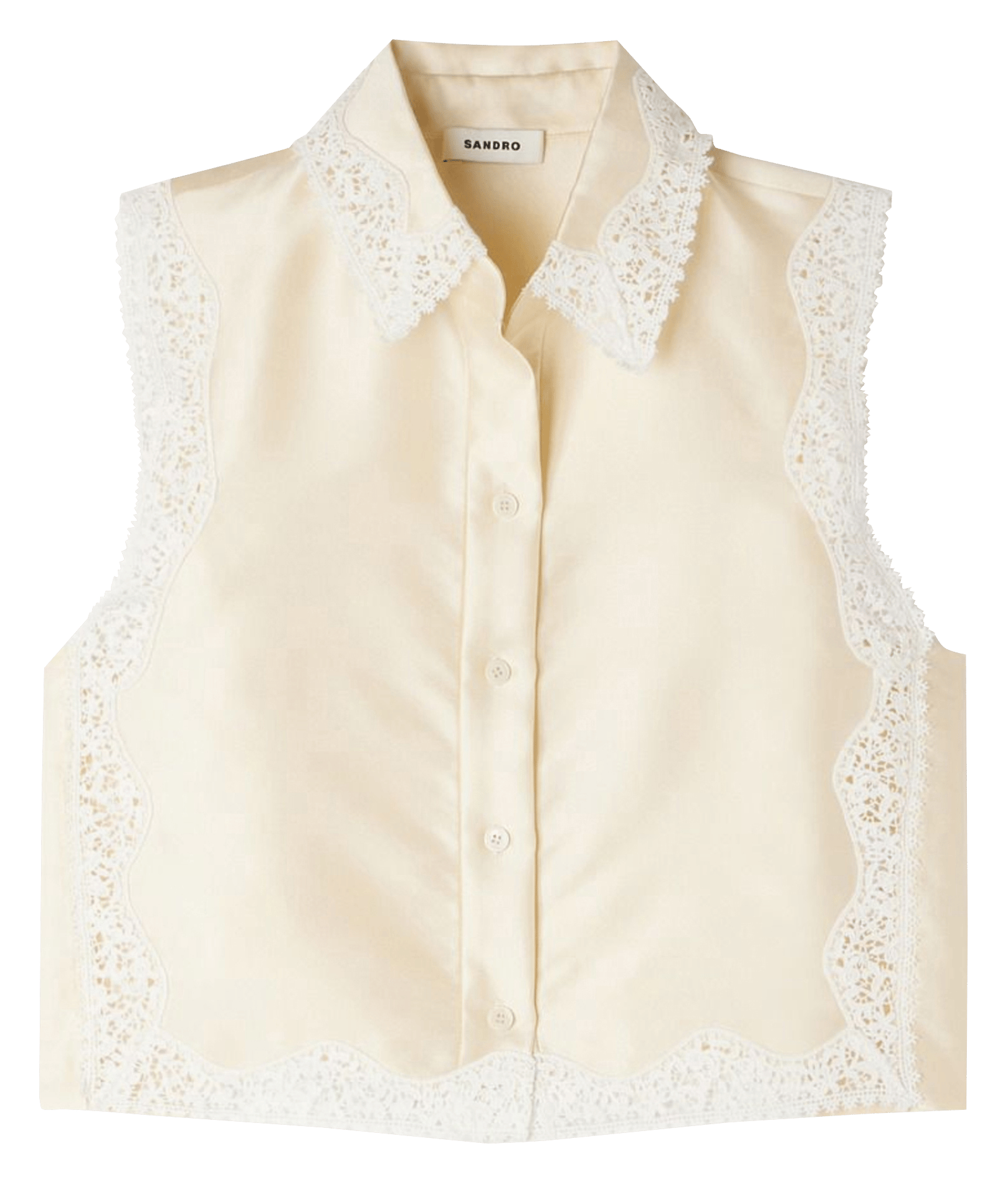 Chemise droite col classique satinée SANDRO Beige