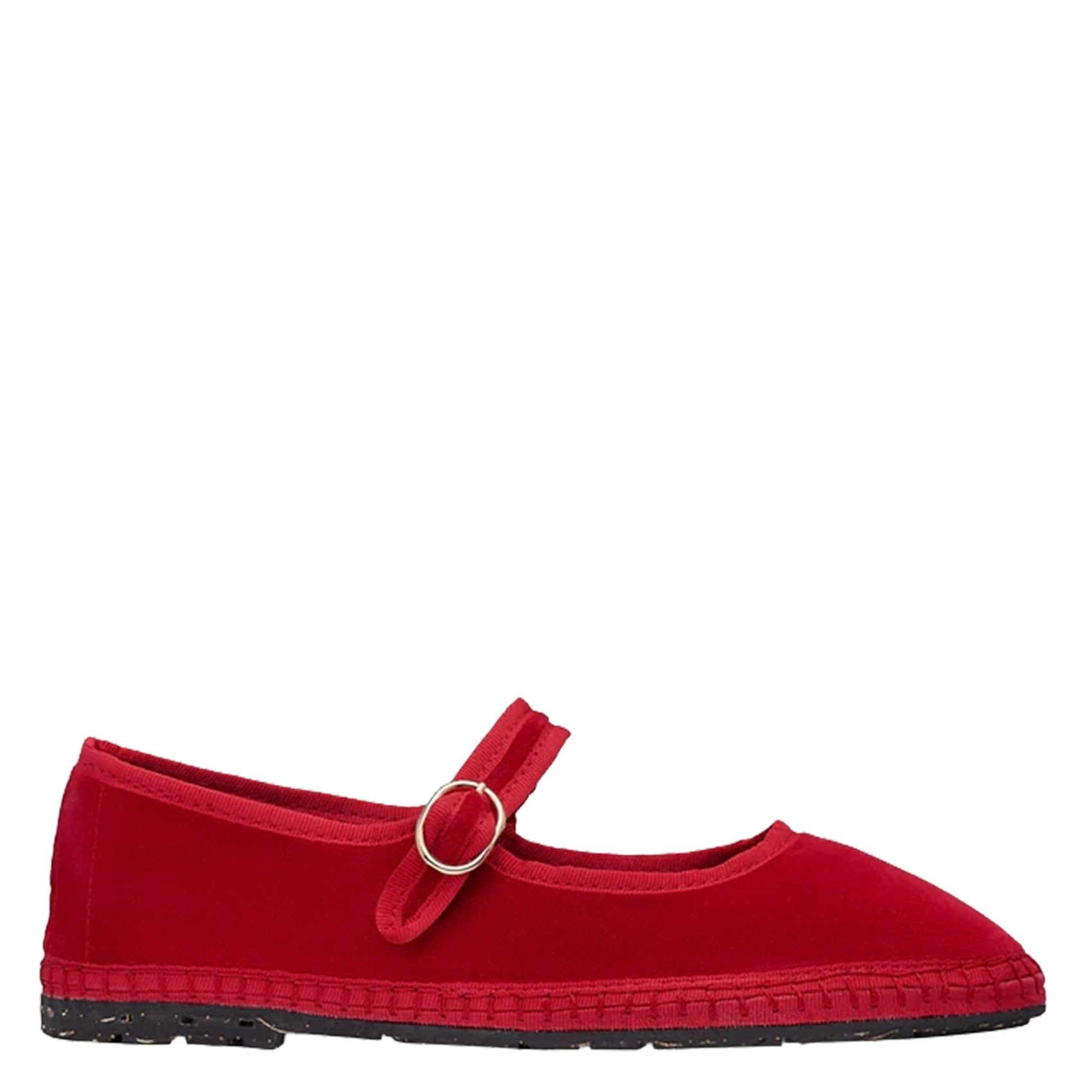 Velvet cotton ballerina flats FLABELUS Red